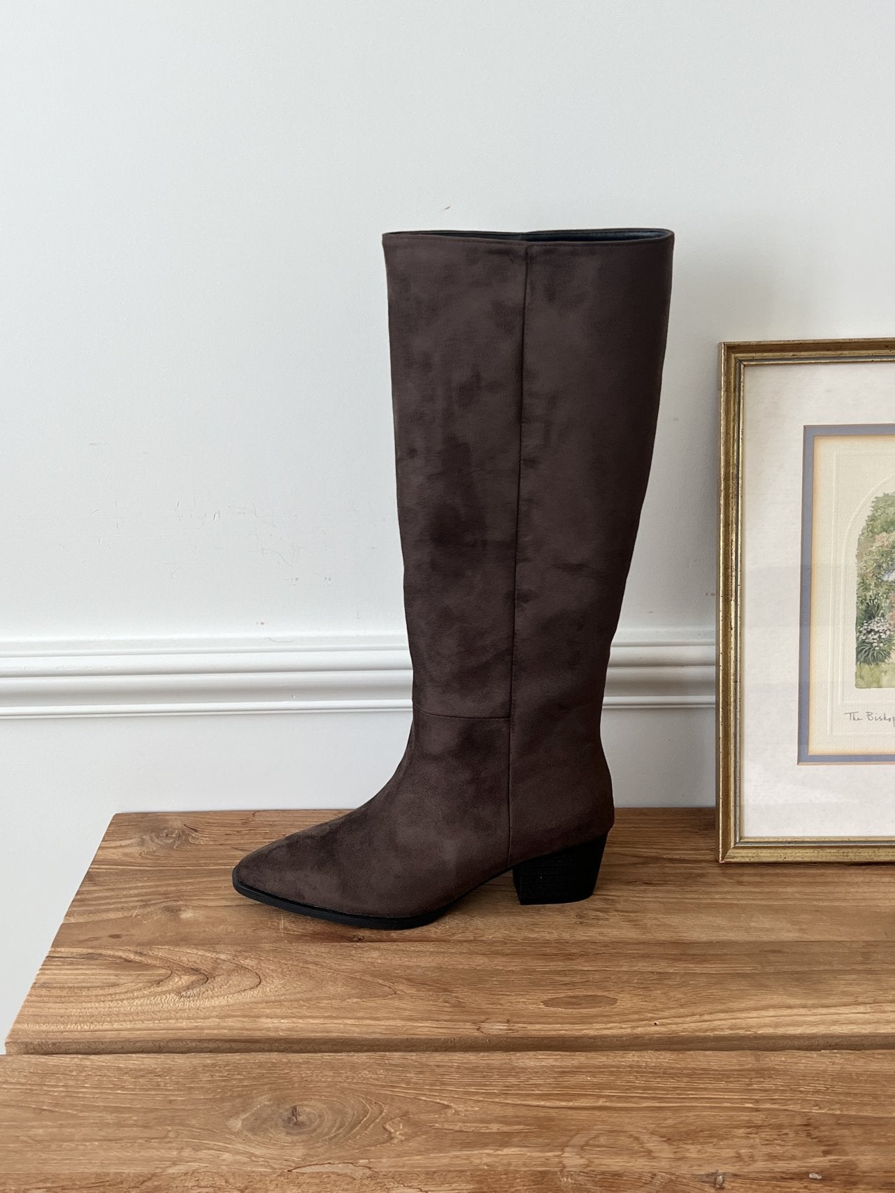 Western suede 5cm long boots
