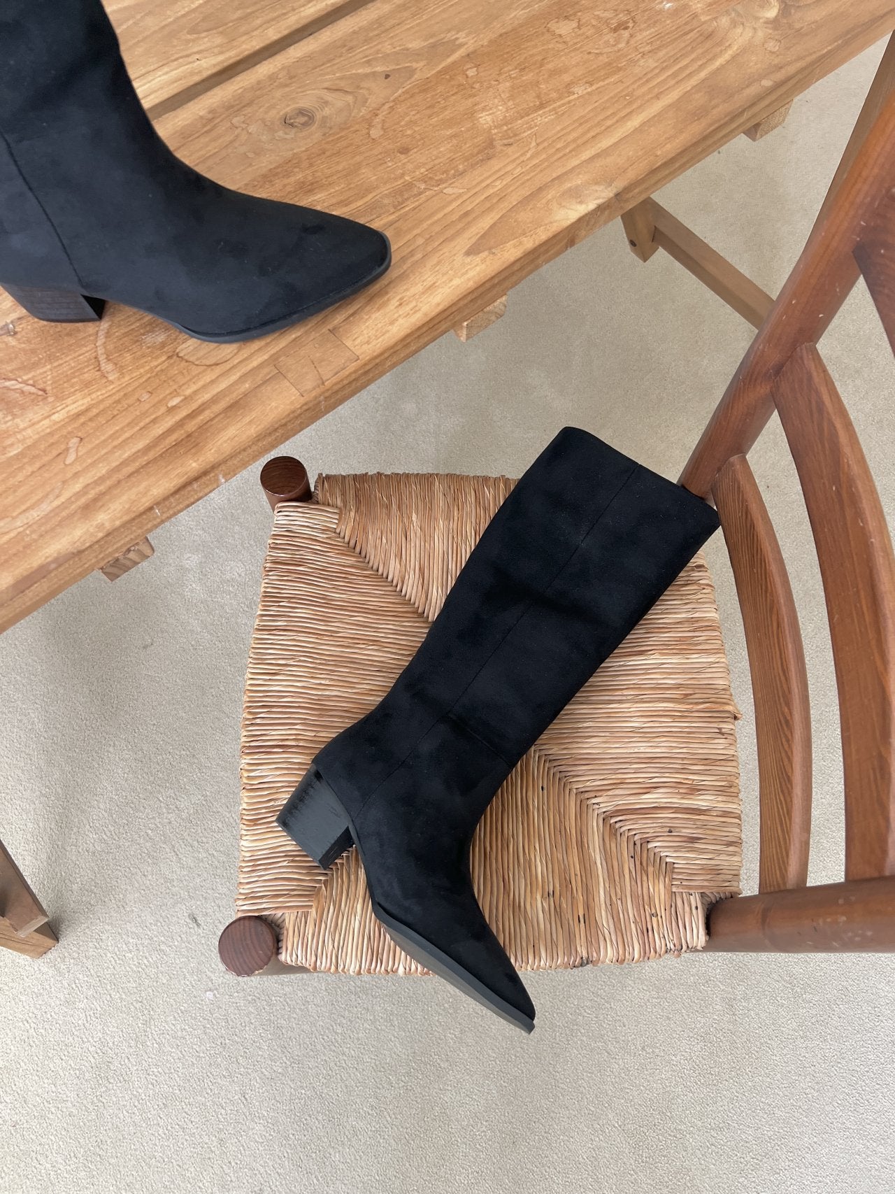 Western suede 5cm long boots