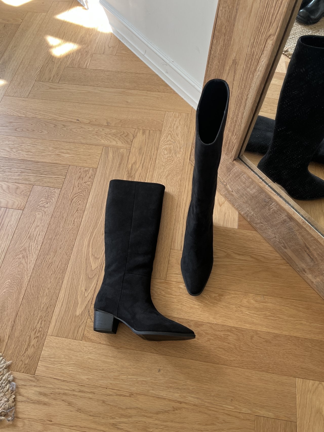 Western suede 5cm long boots