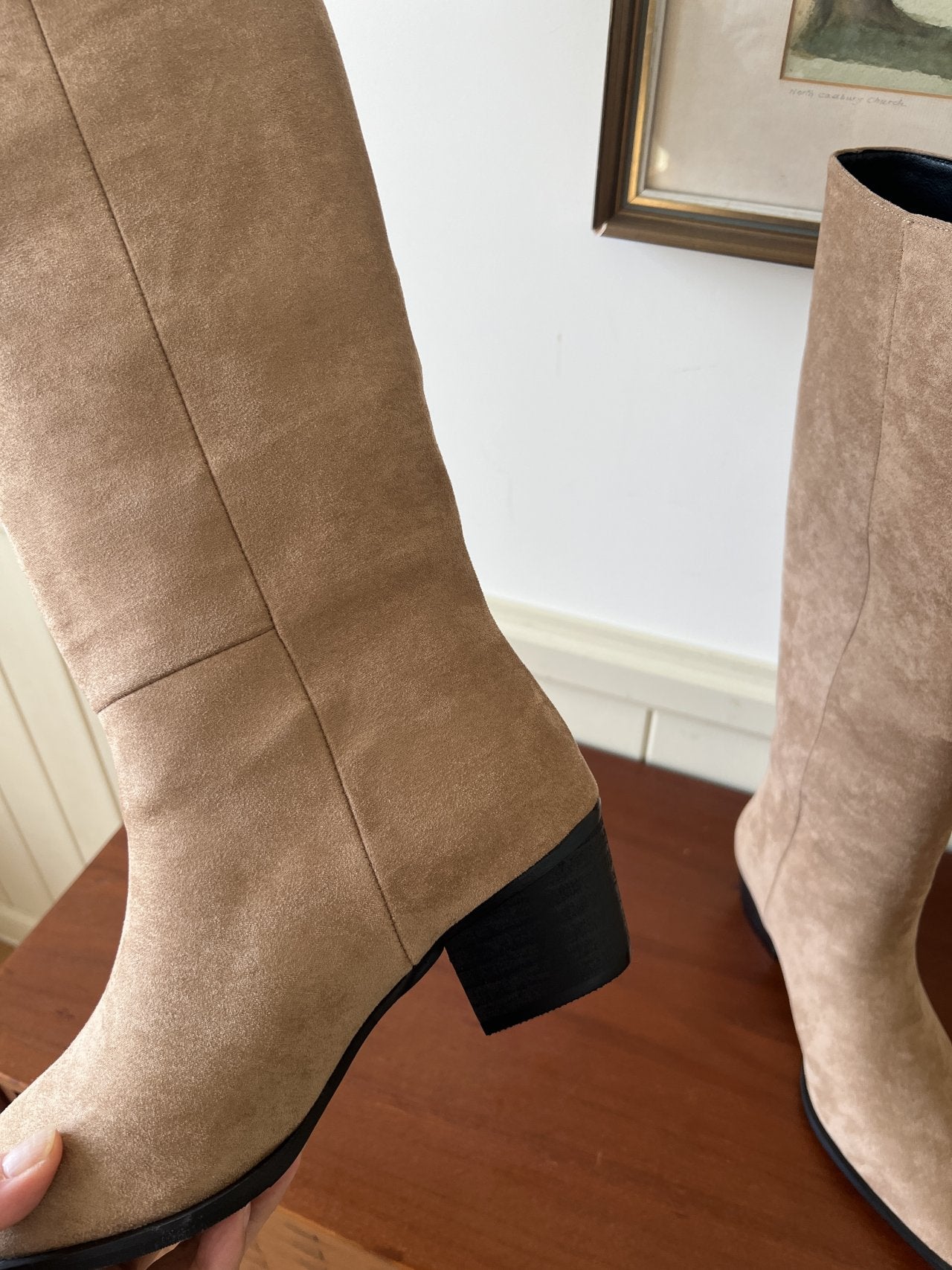 Western suede 5cm long boots