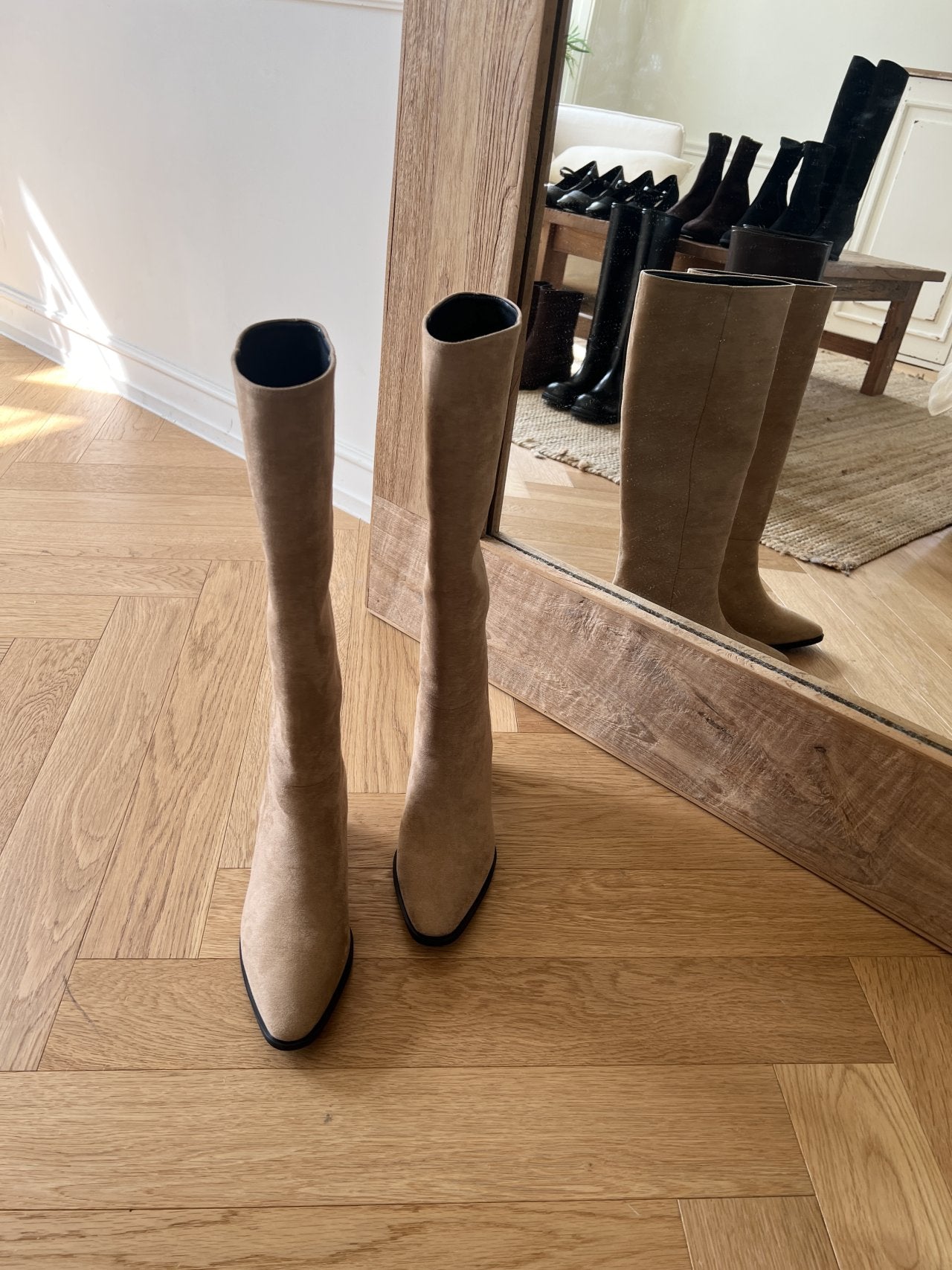 Western suede 5cm long boots