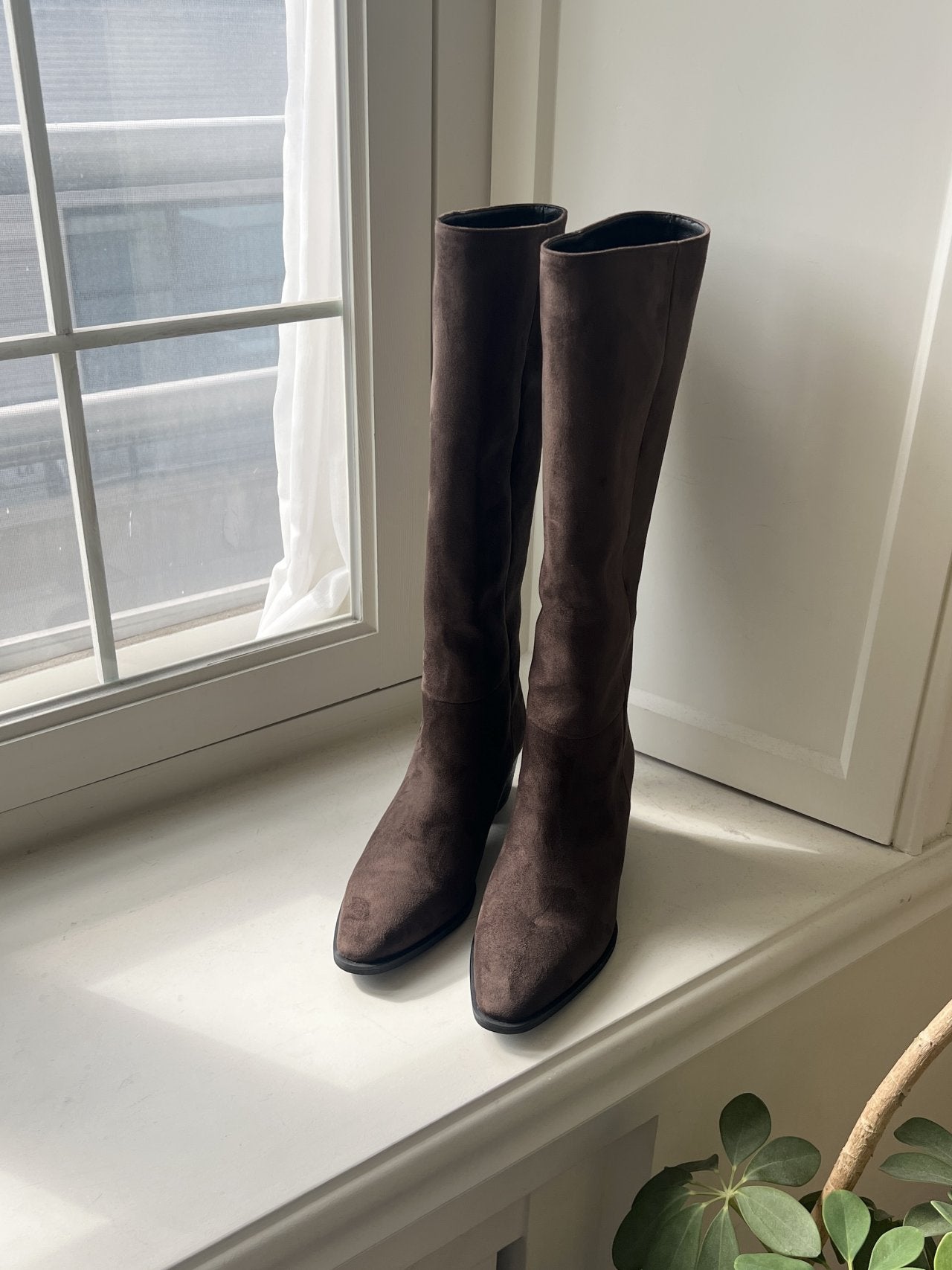 Western suede 5cm long boots