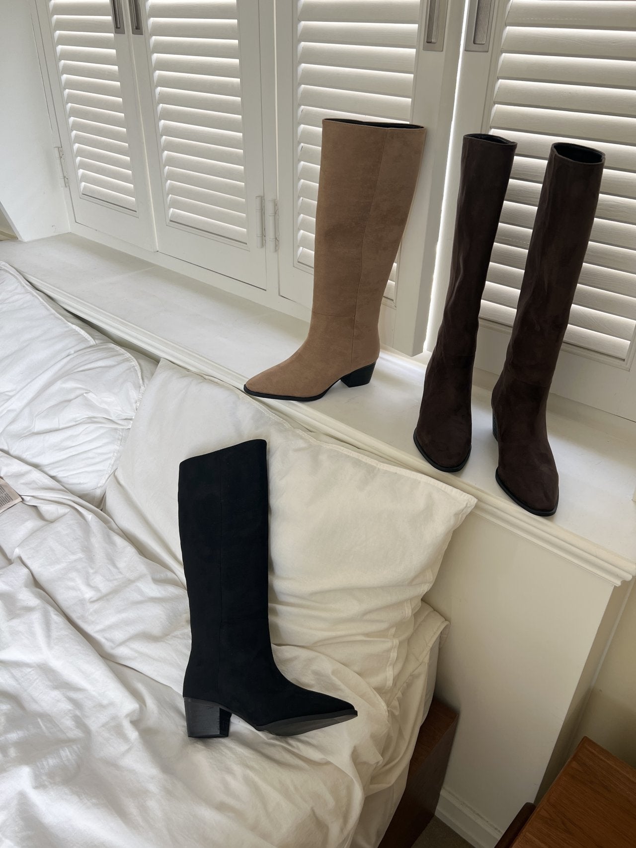 Western suede 5cm long boots