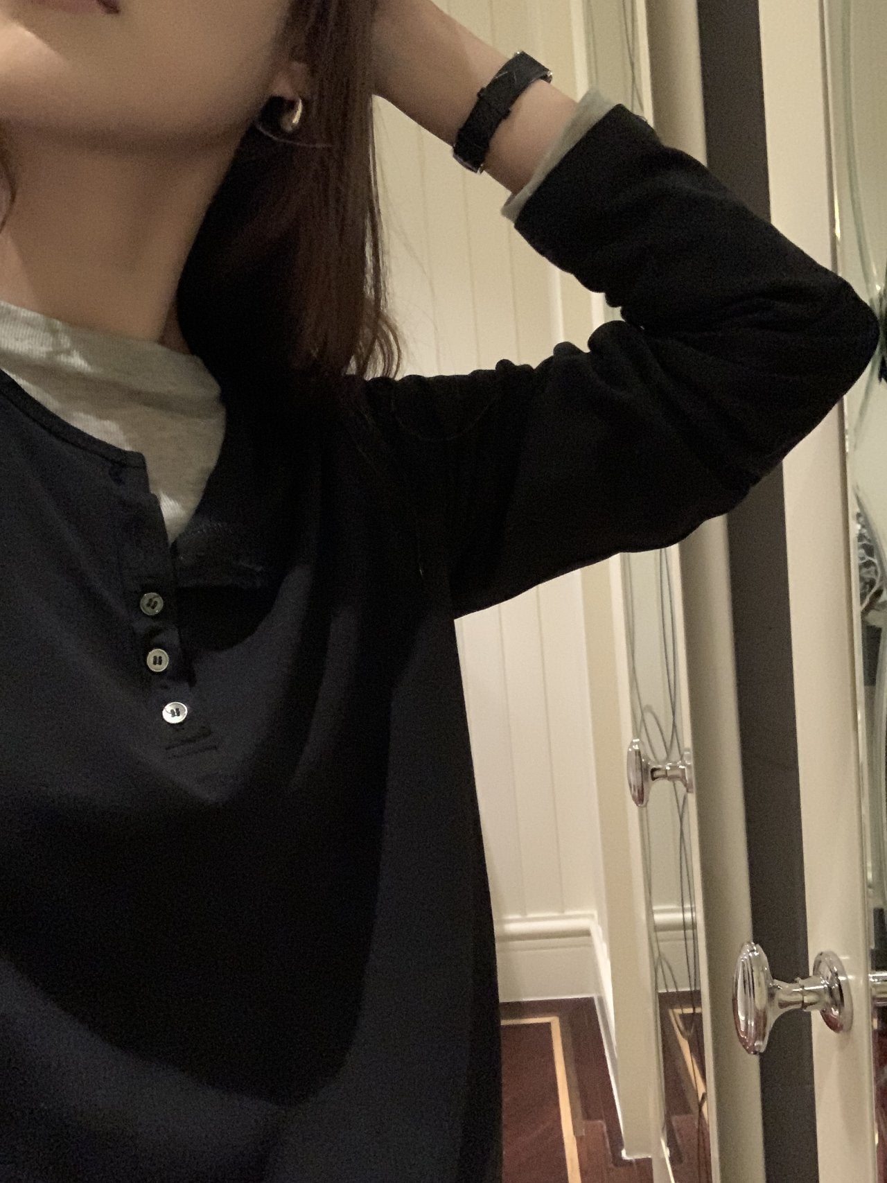 Sera henley long sleeve T-4col