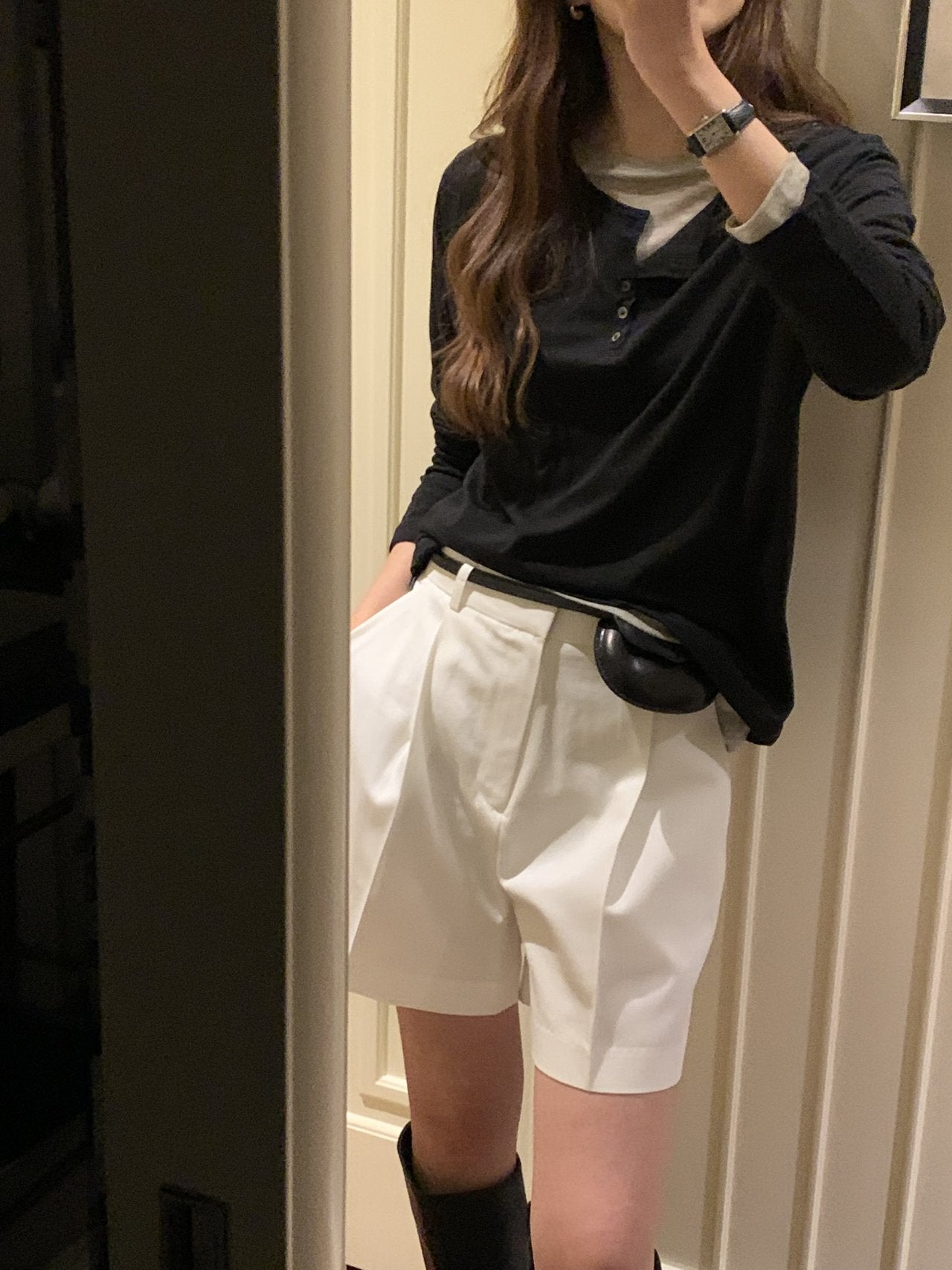 Sera henley long sleeve T-4col