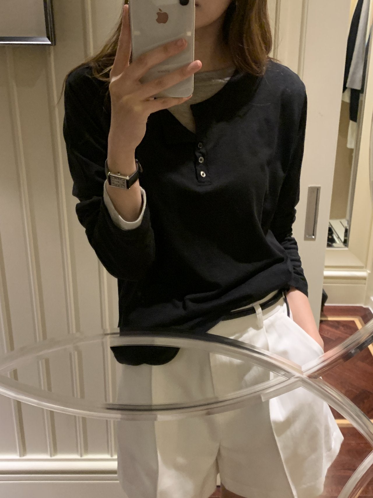 Sera henley long sleeve T-4col