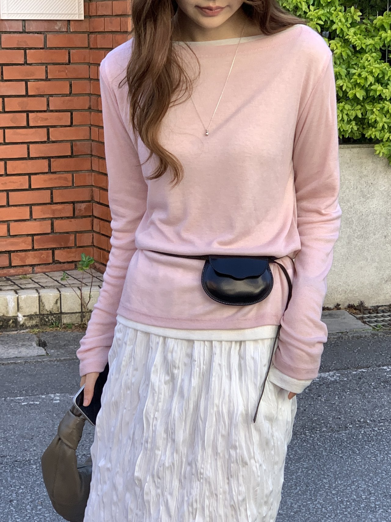 Bay wool tencel boat neck T-5col