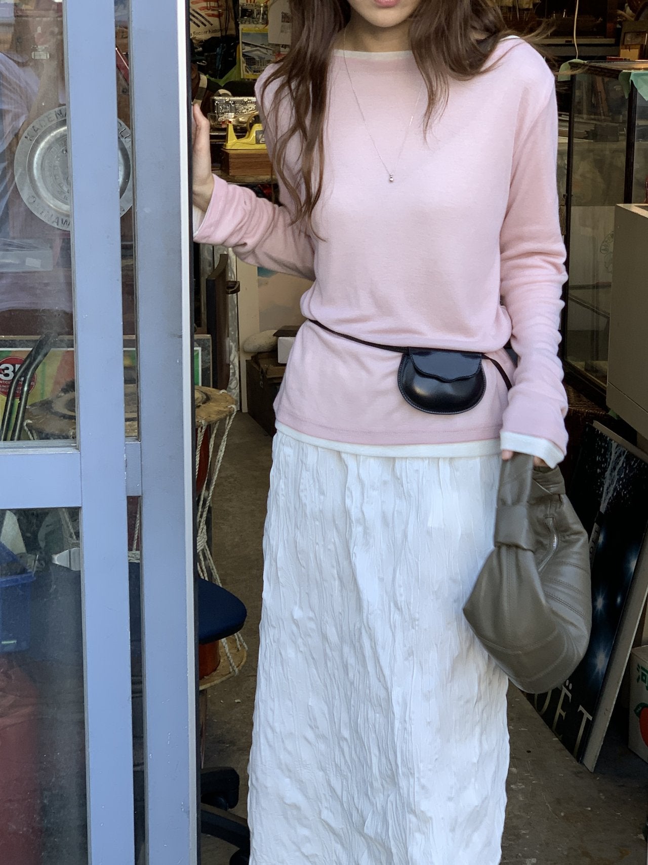 Bay wool tencel boat neck T-5col