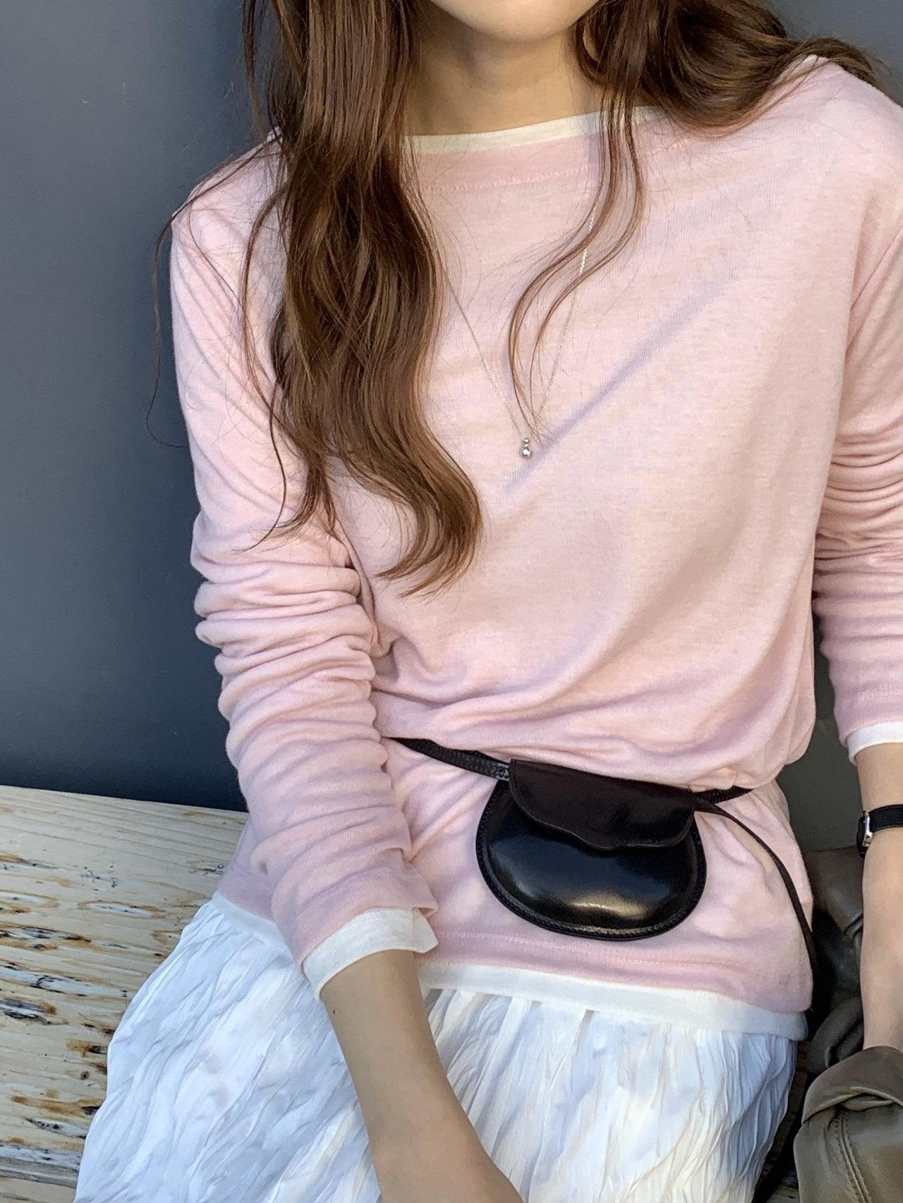 Bay wool tencel boat neck T-5col