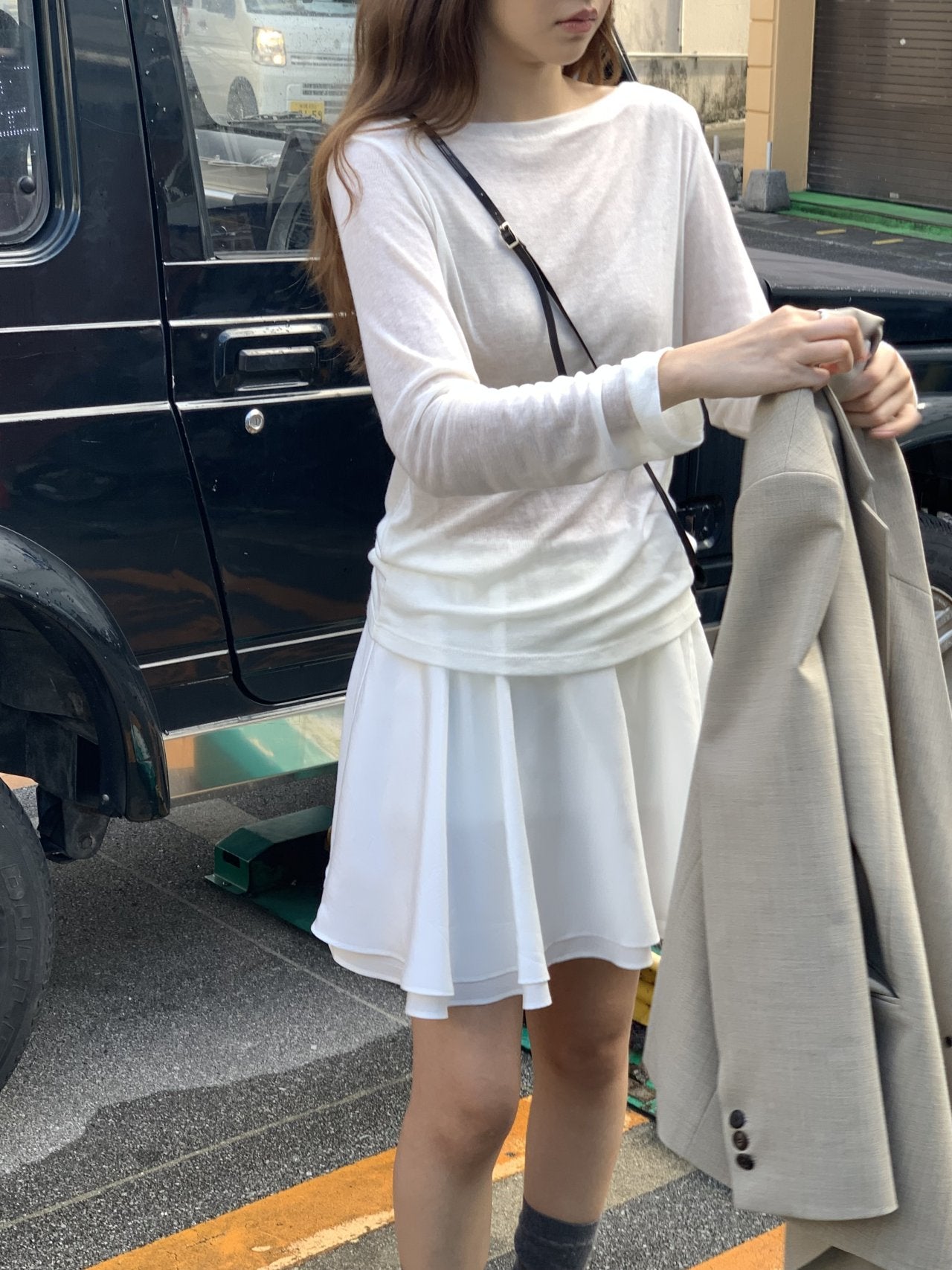 Bay wool tencel boat neck T-5col