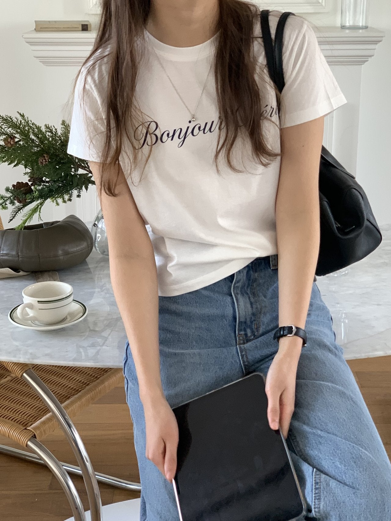 Fleur cherry short-sleeve T-2col