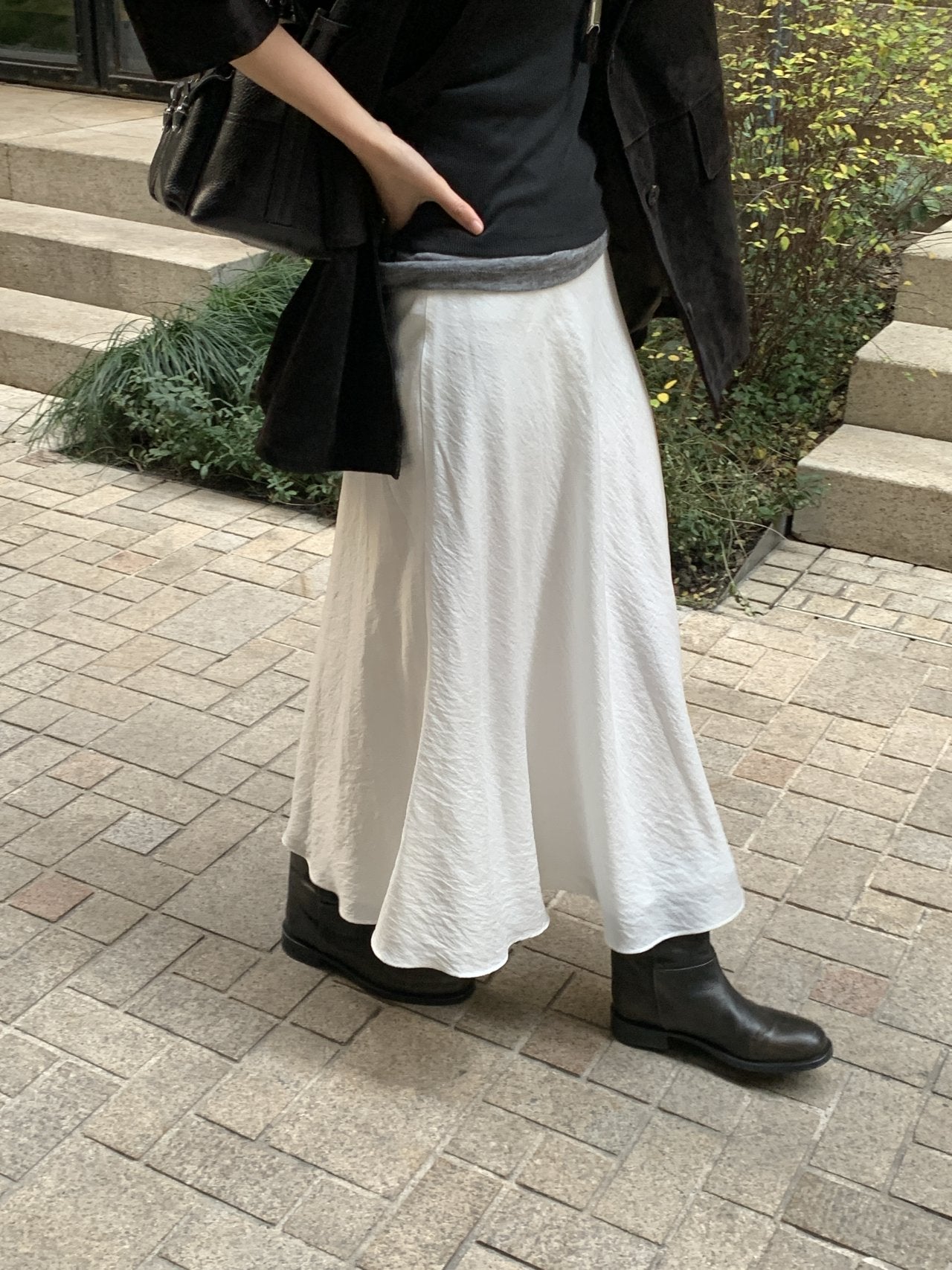Selena tencel long flare skirt-2col