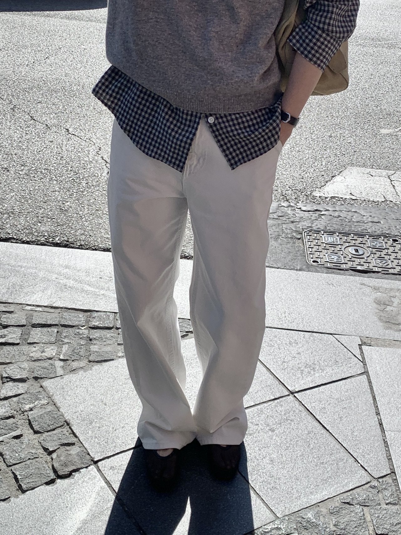 Marlow side adjust stone-washed pants-3col