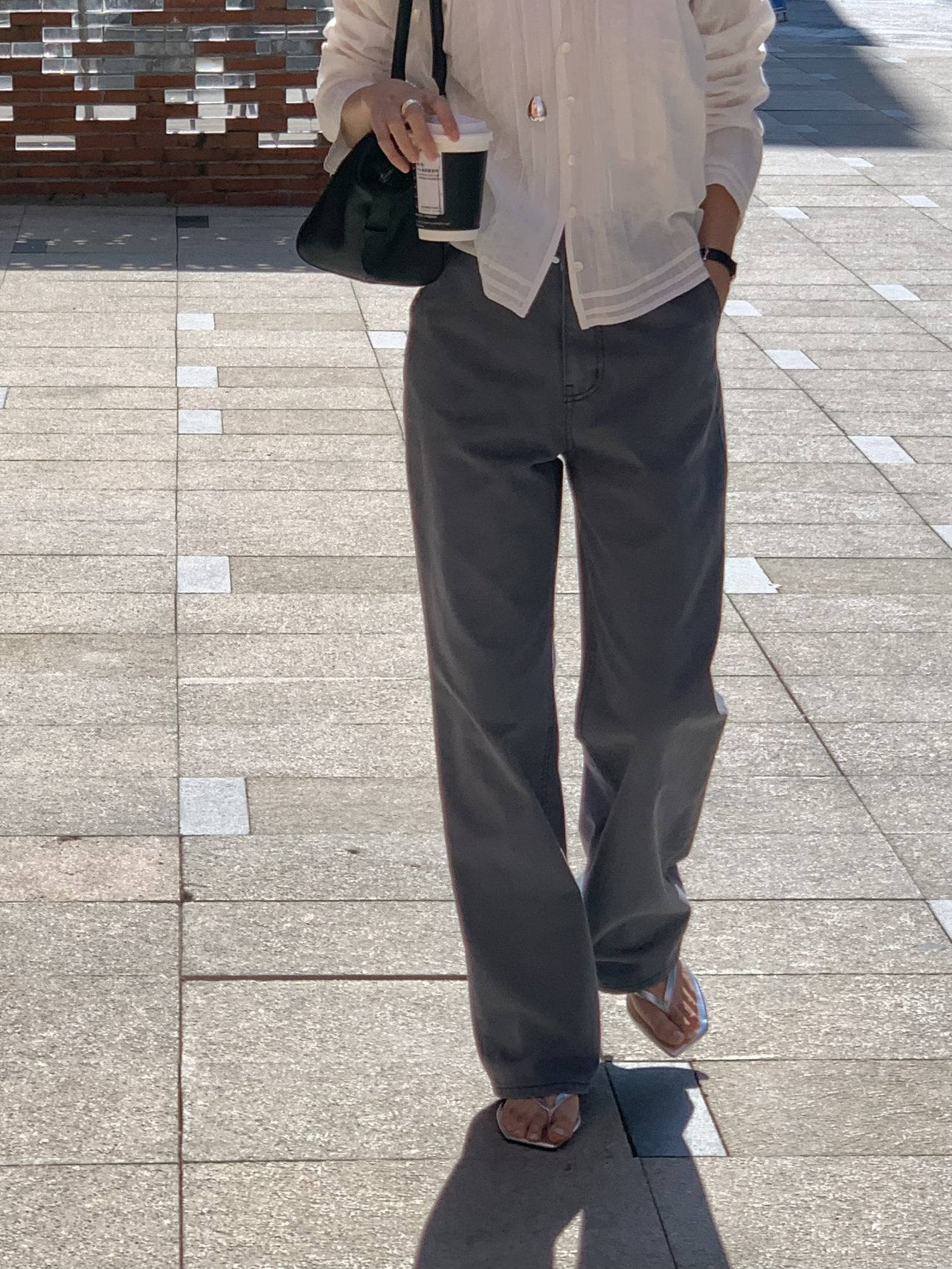 Marlow side adjust stone-washed pants-3col