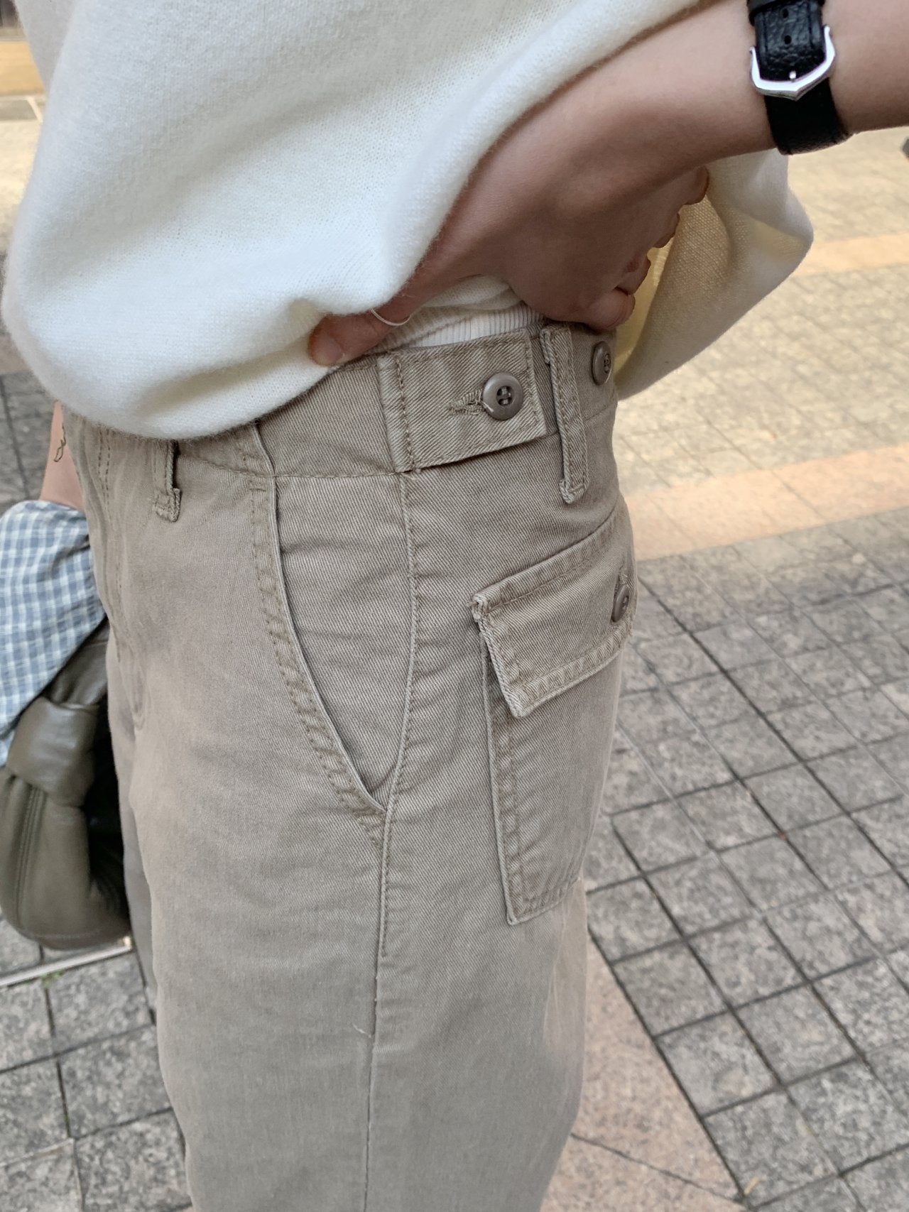 Marlow side adjust stone-washed pants-3col