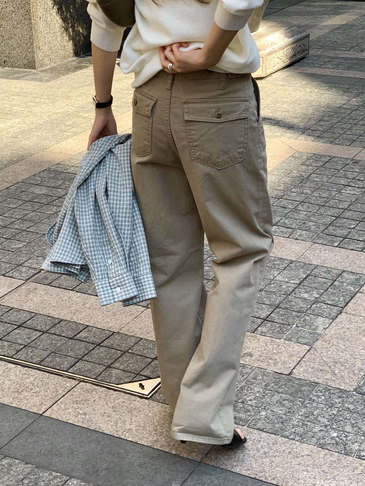 Marlow side adjust stone-washed pants-3col