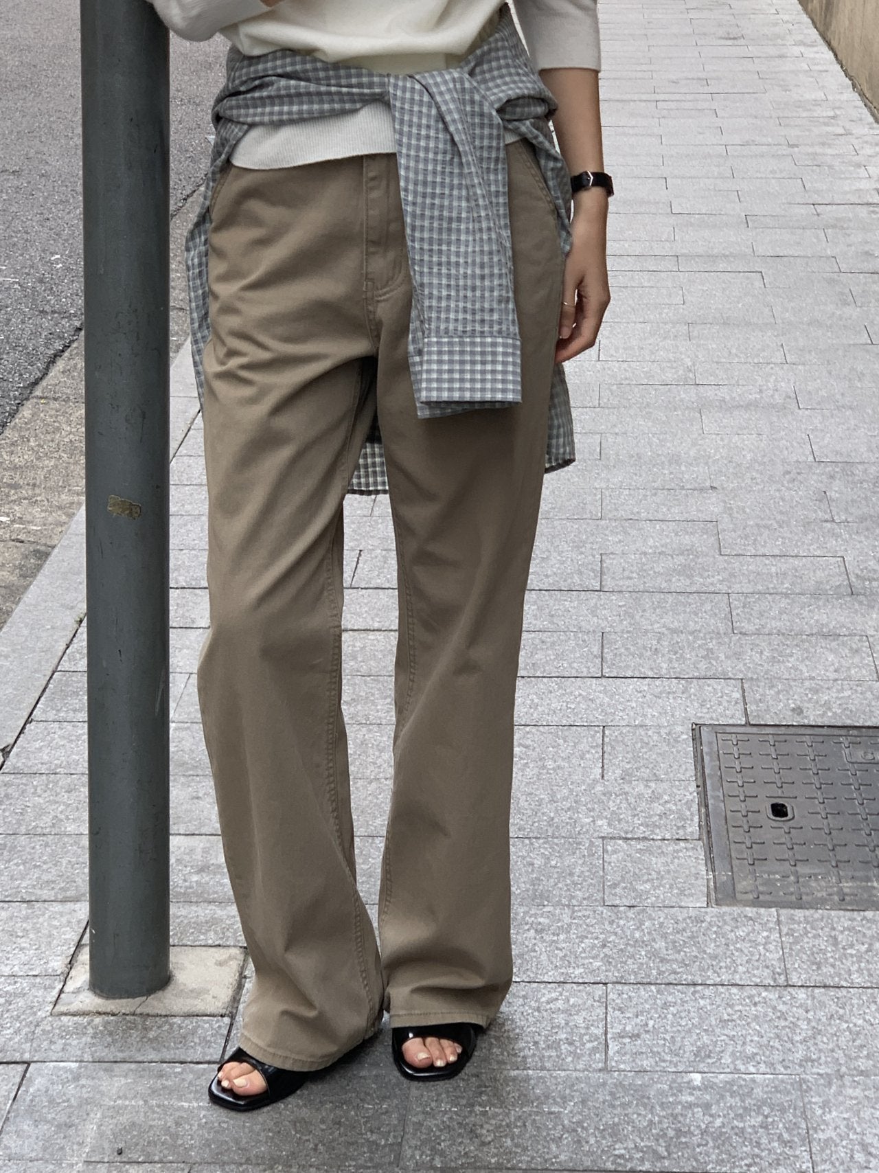 Marlow side adjust stone-washed pants-3col