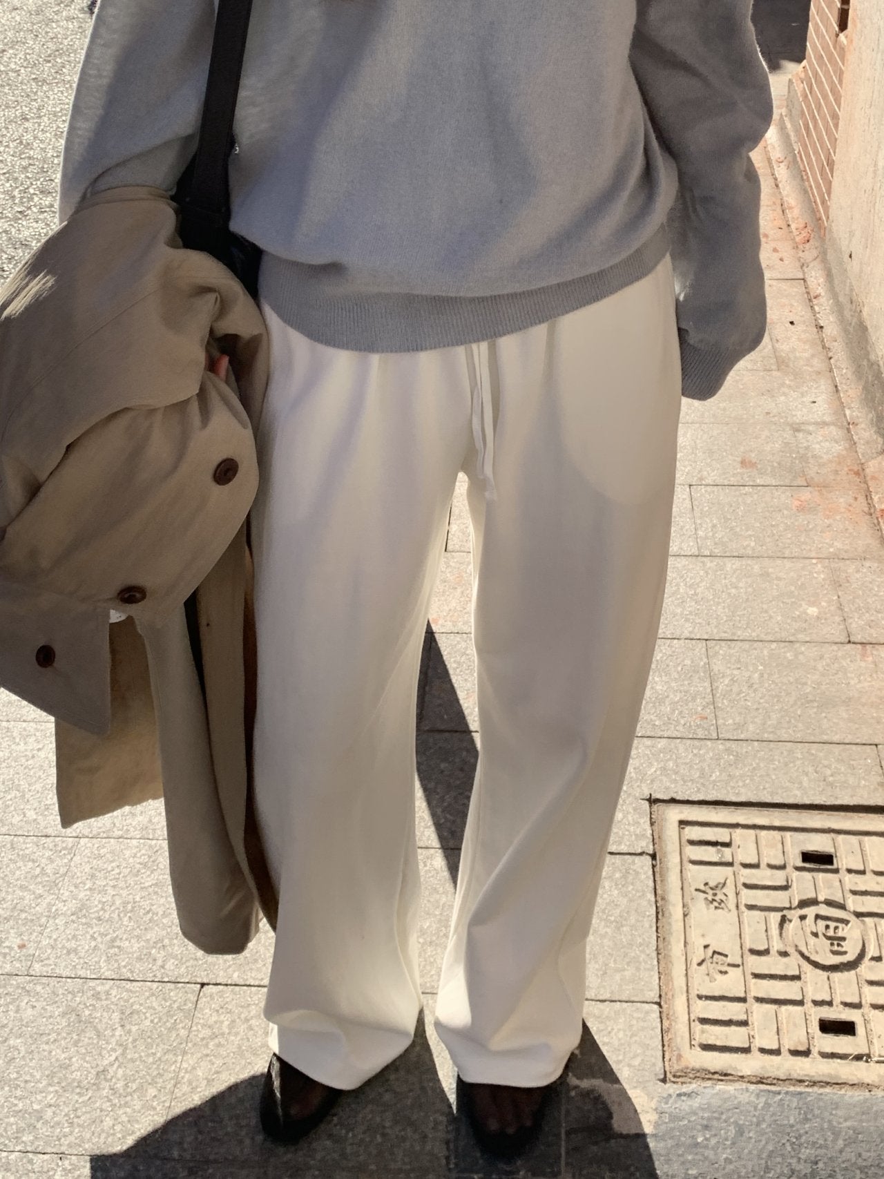 Easy wide sweatpants-4col