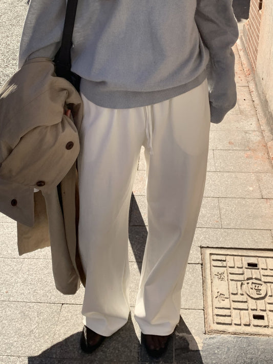 Easy wide sweatpants-4col