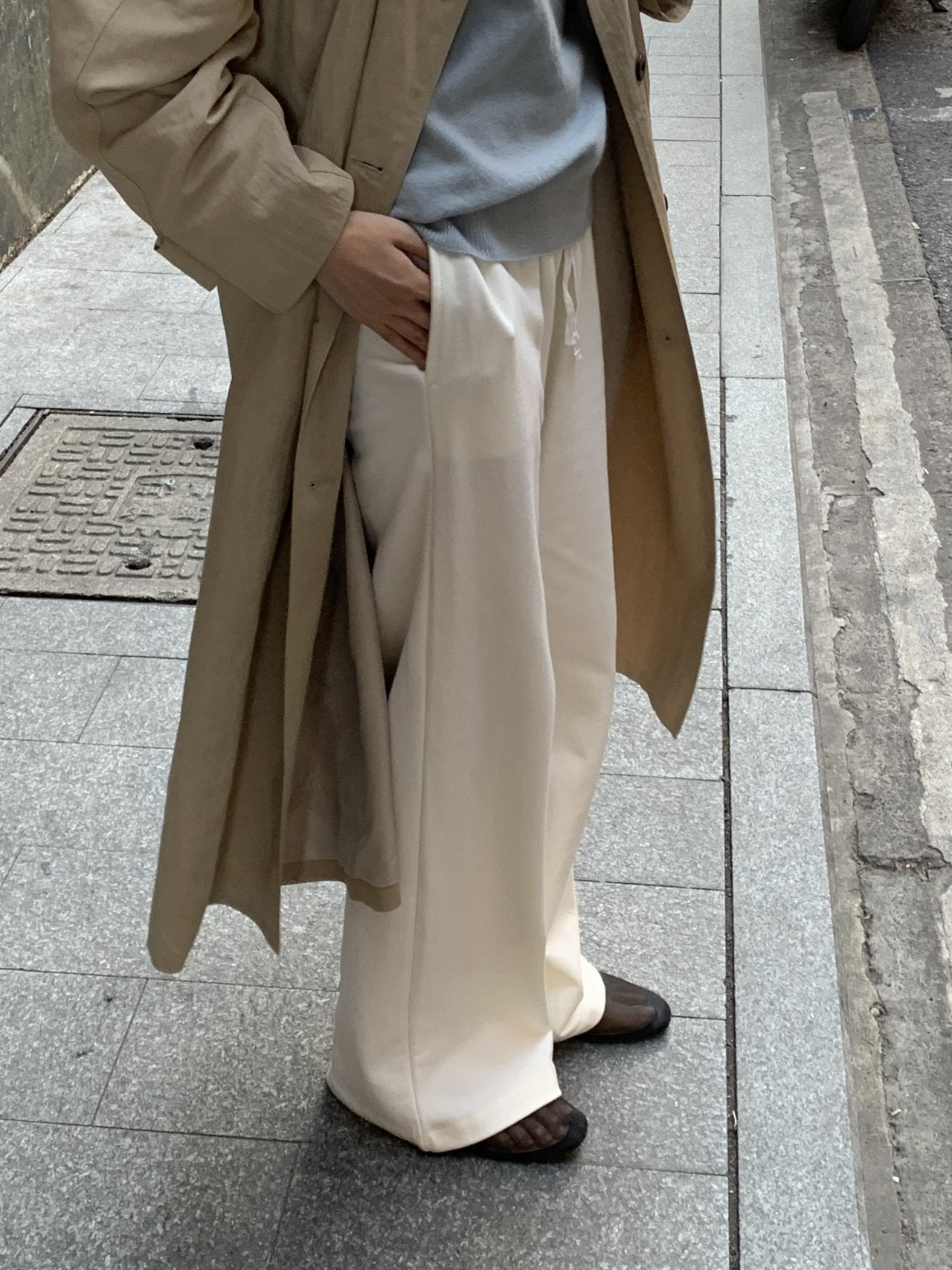 Easy wide sweatpants-4col