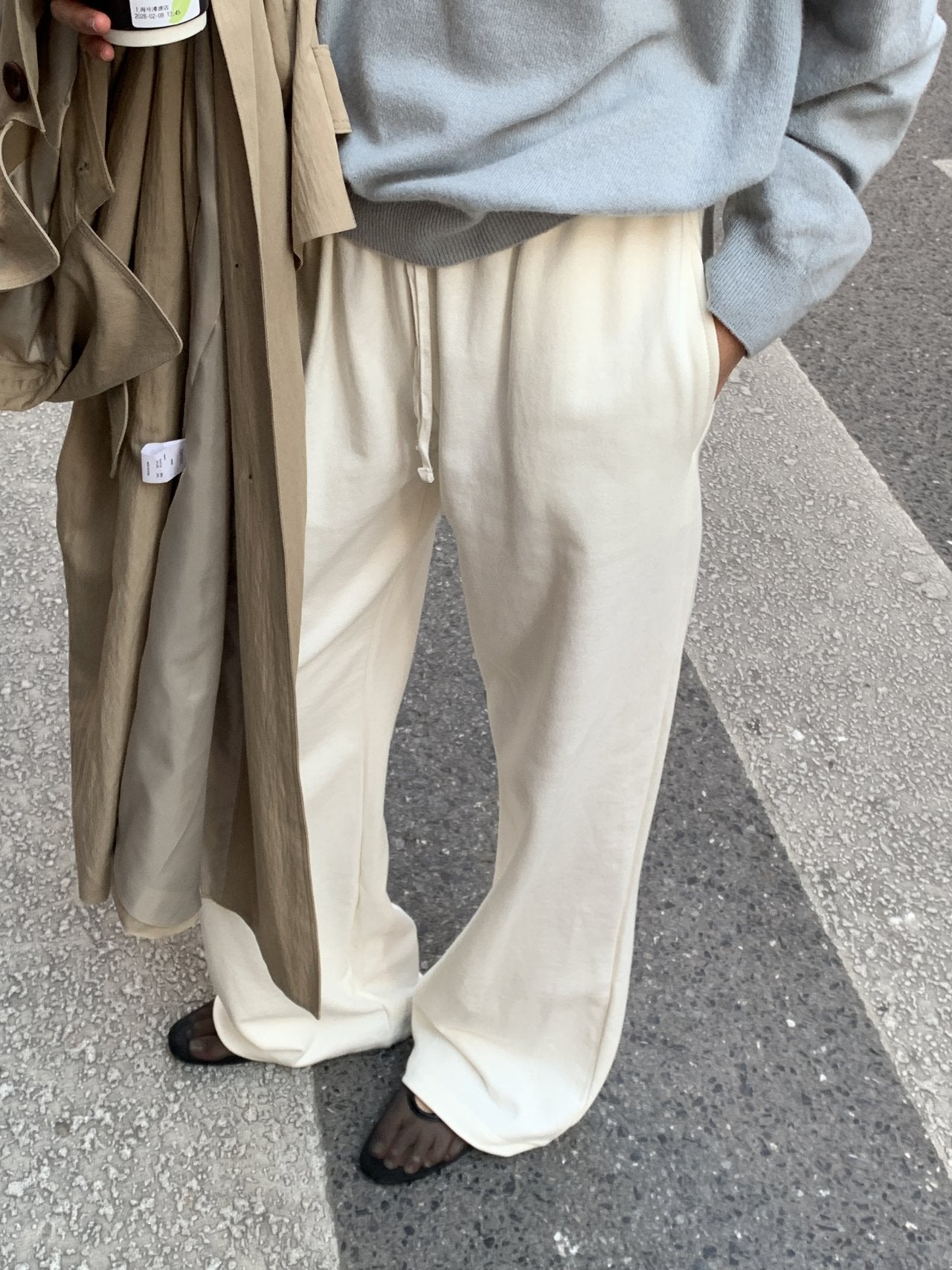 Easy wide sweatpants-4col