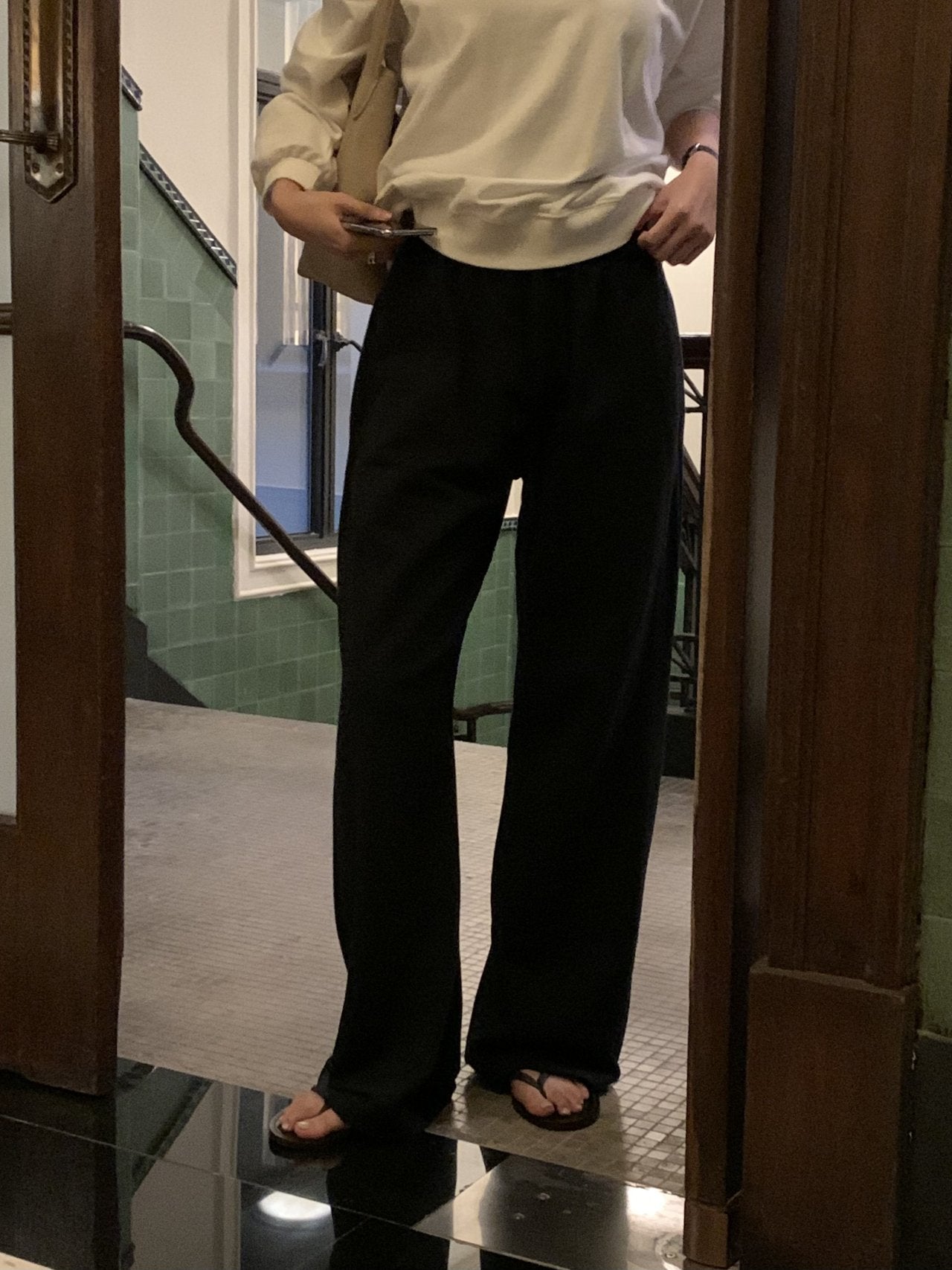 Easy wide sweatpants-4col