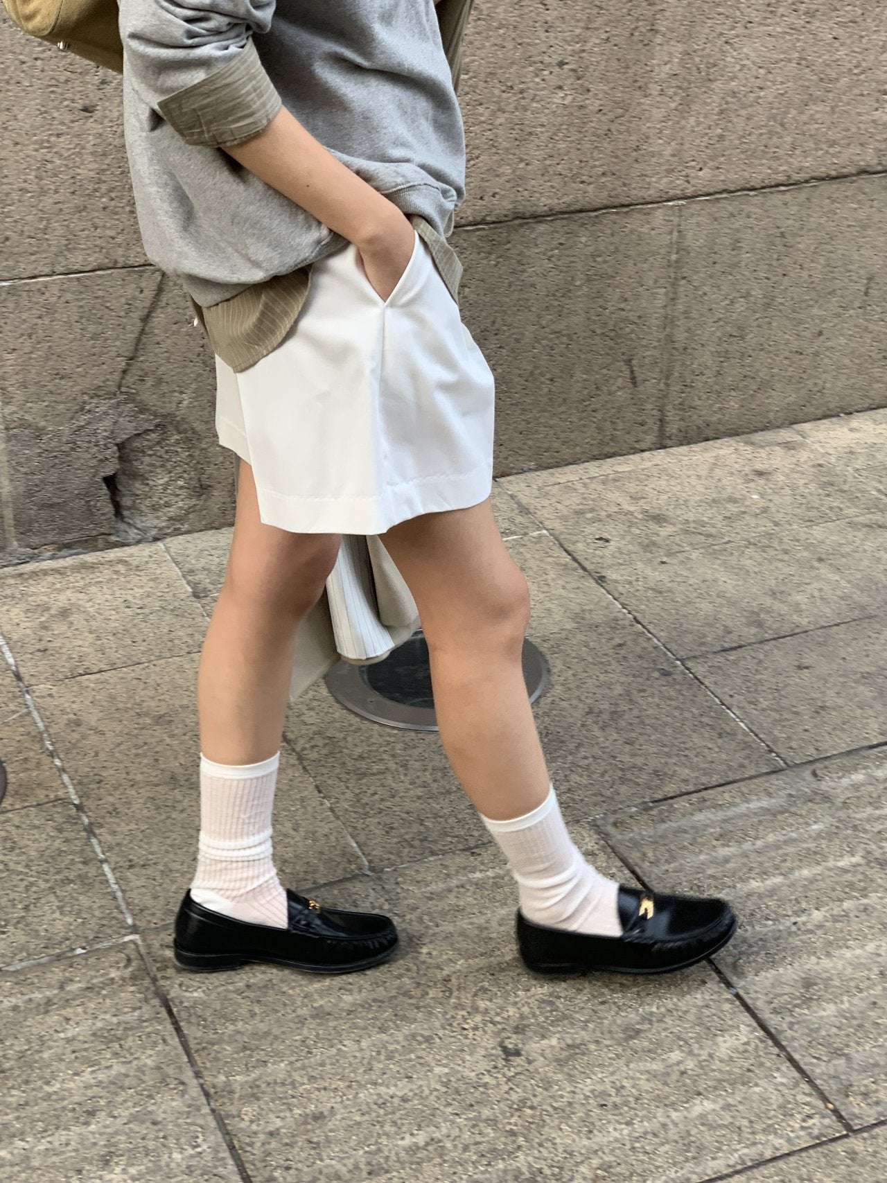 Classic pintuck half pants-3col