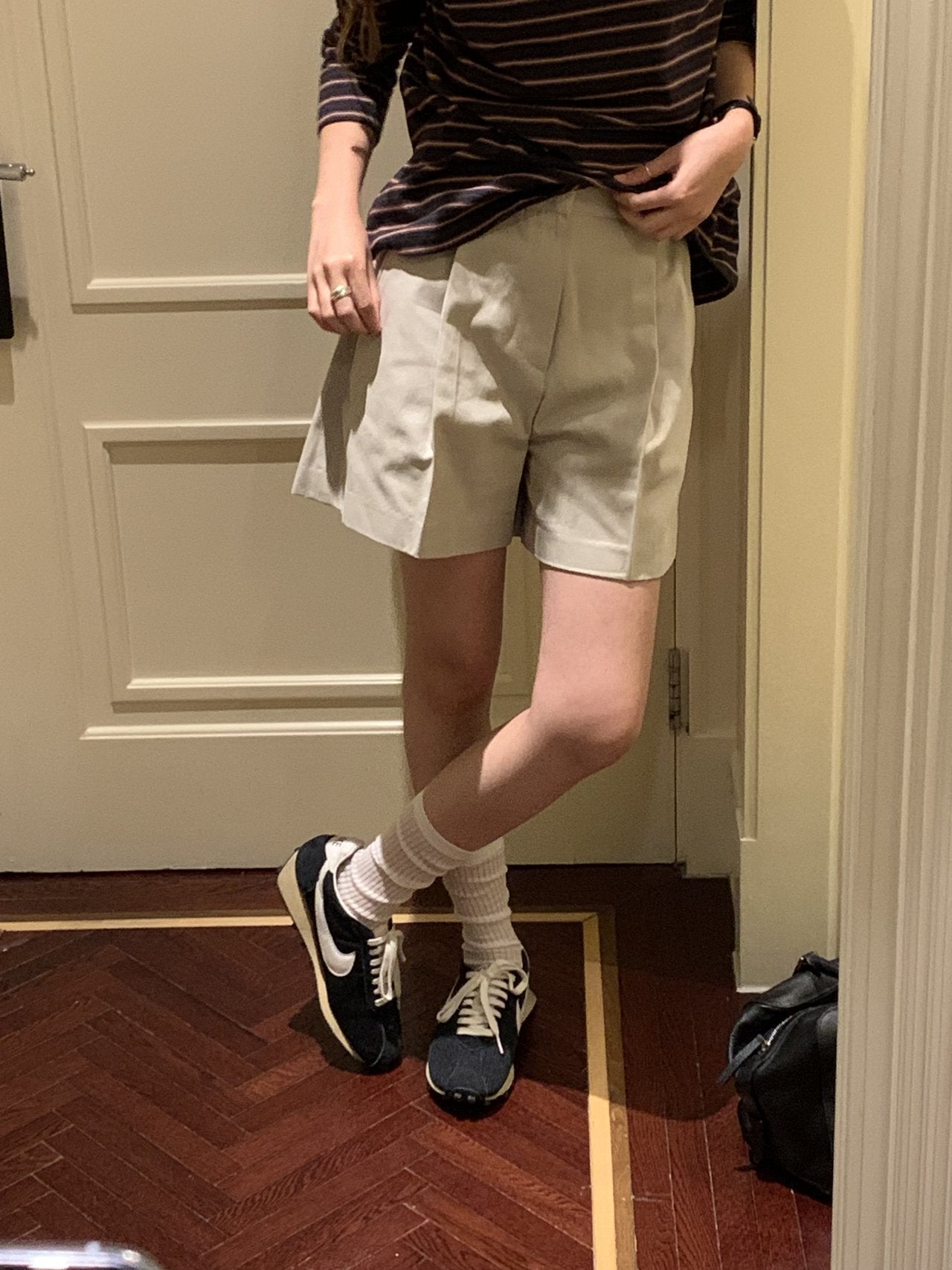 Classic pintuck half pants-3col