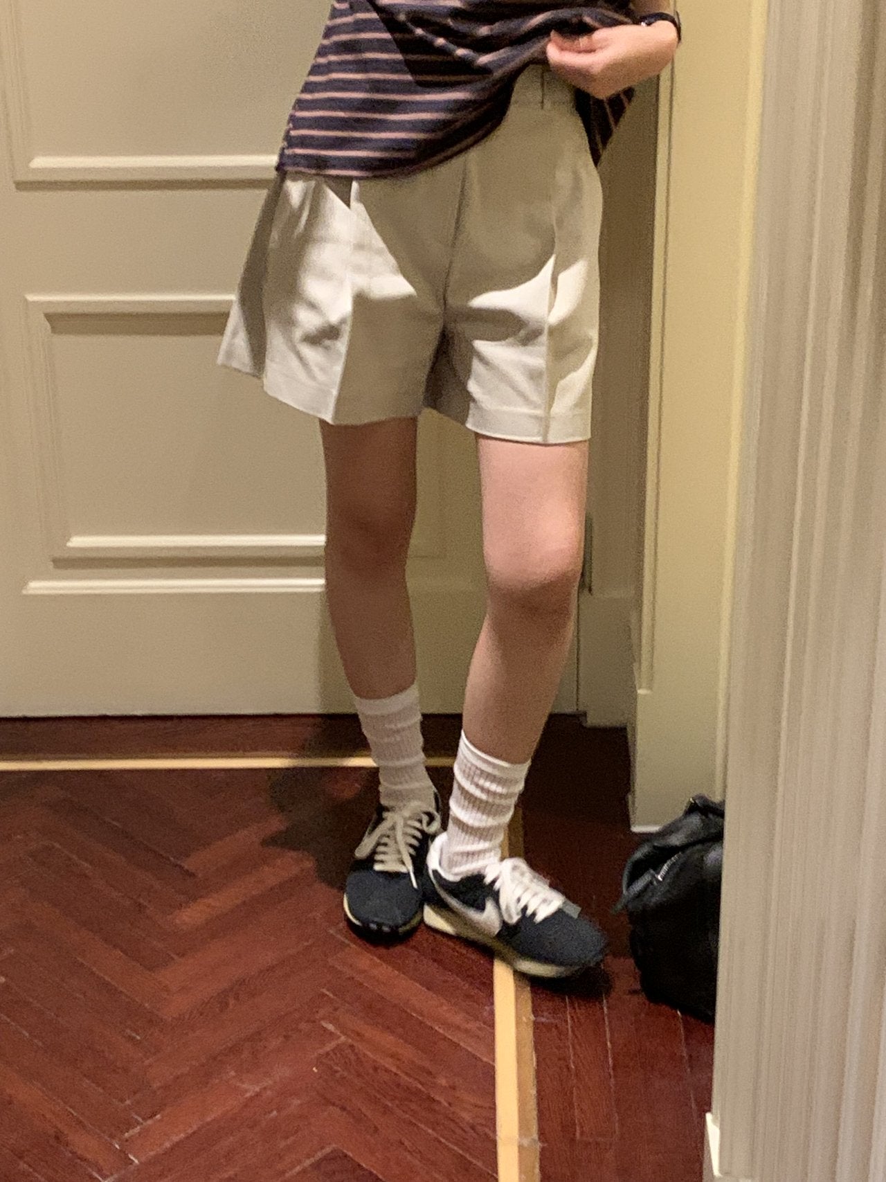 Classic pintuck half pants-3col