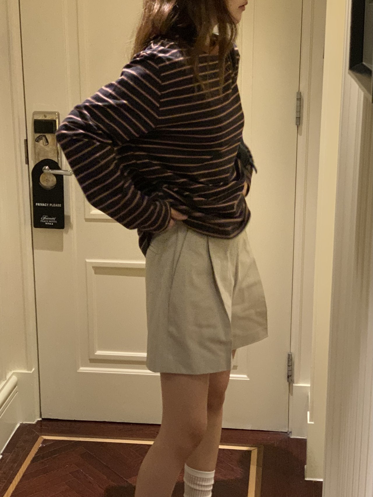 Classic pintuck half pants-3col