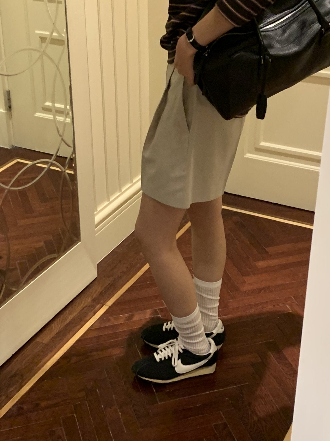 Classic pintuck half pants-3col