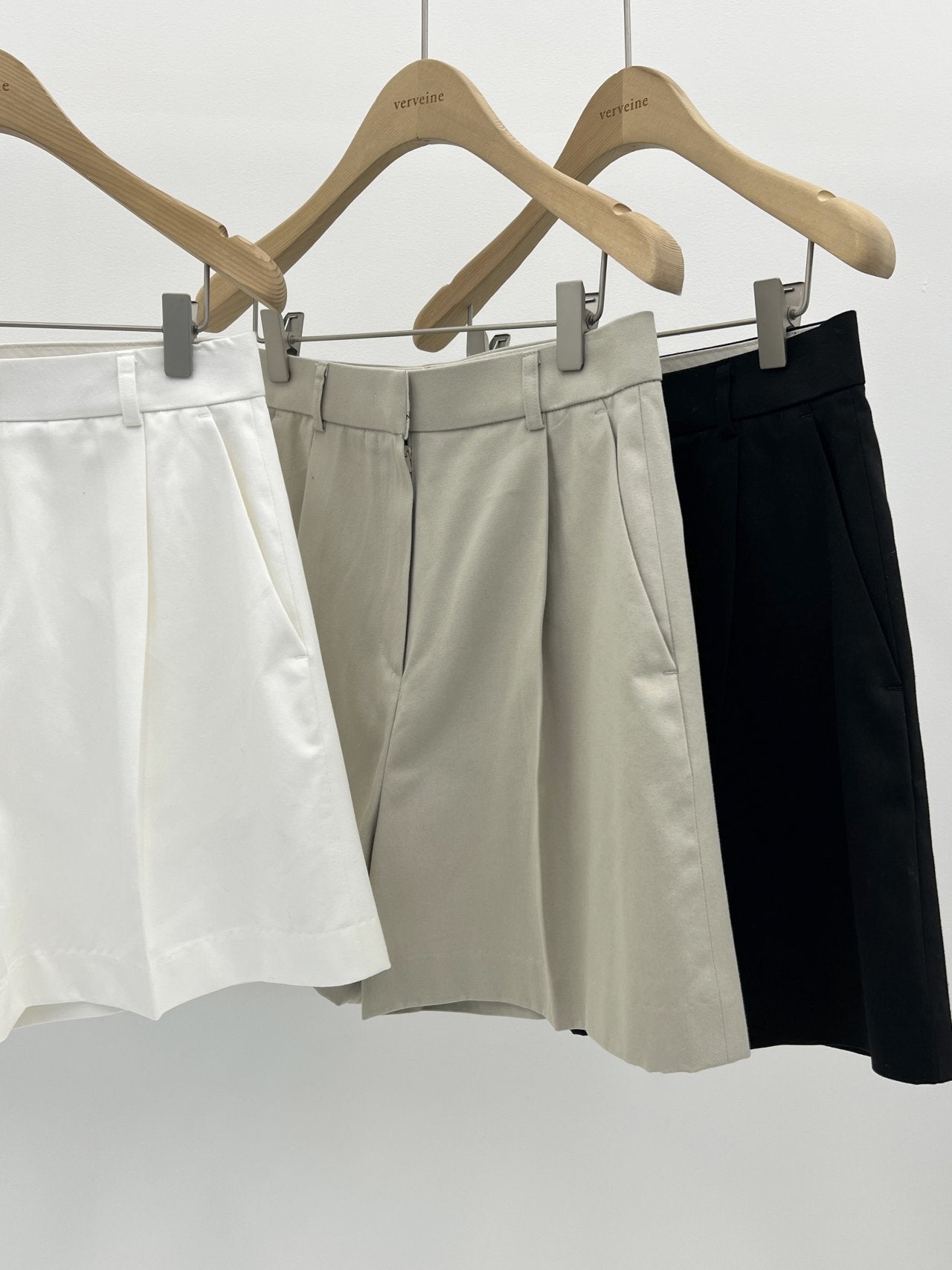 Classic pintuck half pants-3col