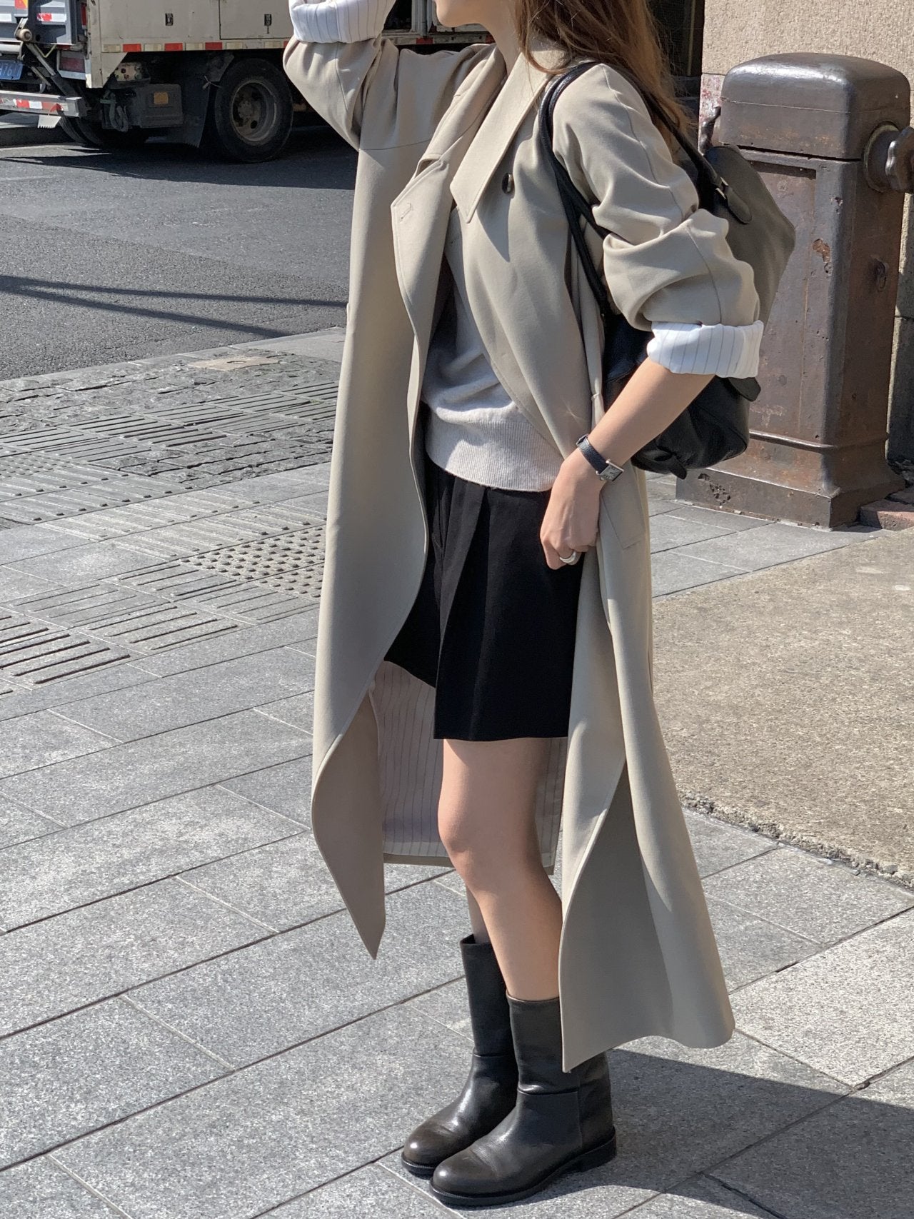 Classic pintuck half pants-3col