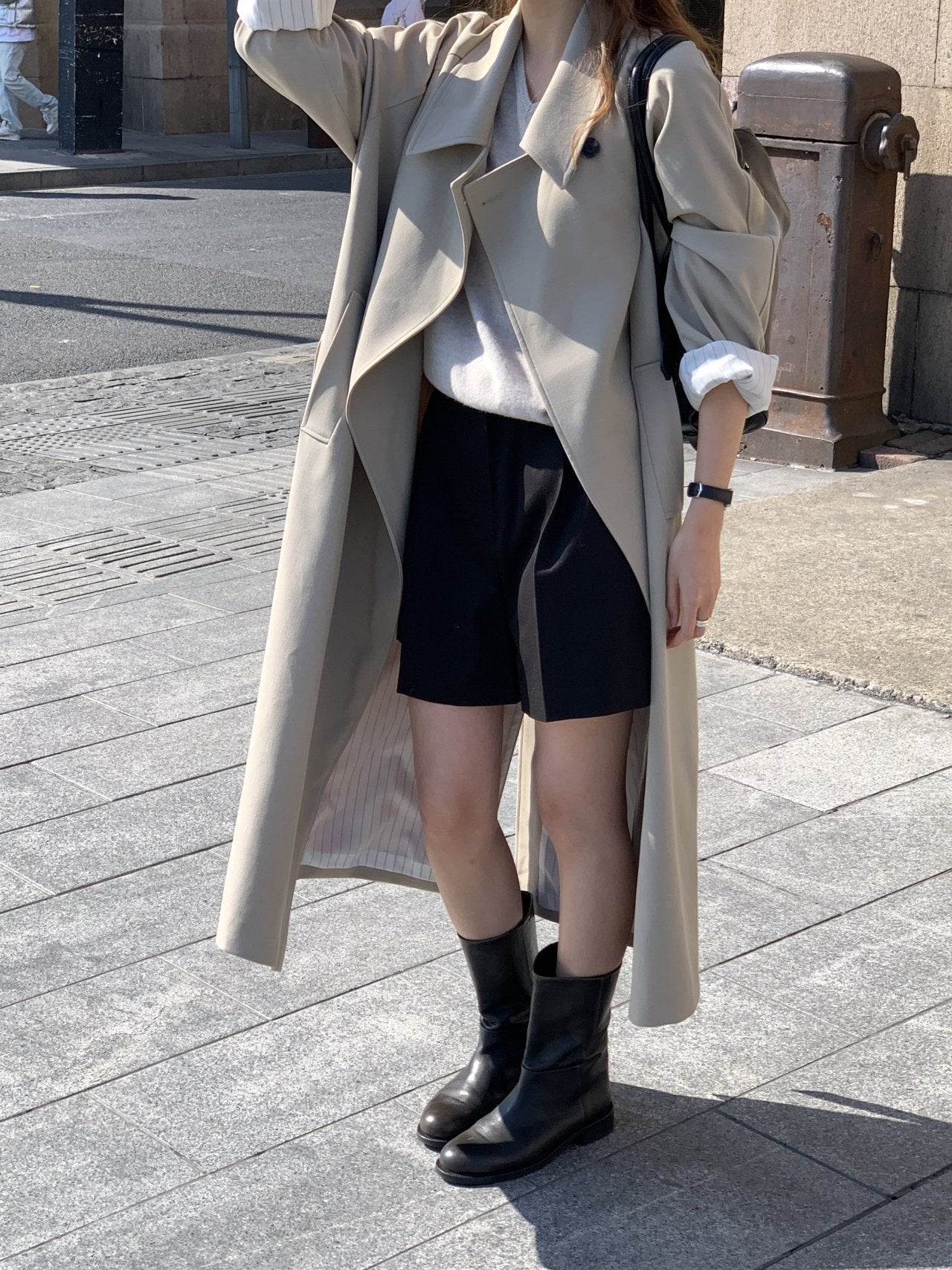 Classic pintuck half pants-3col