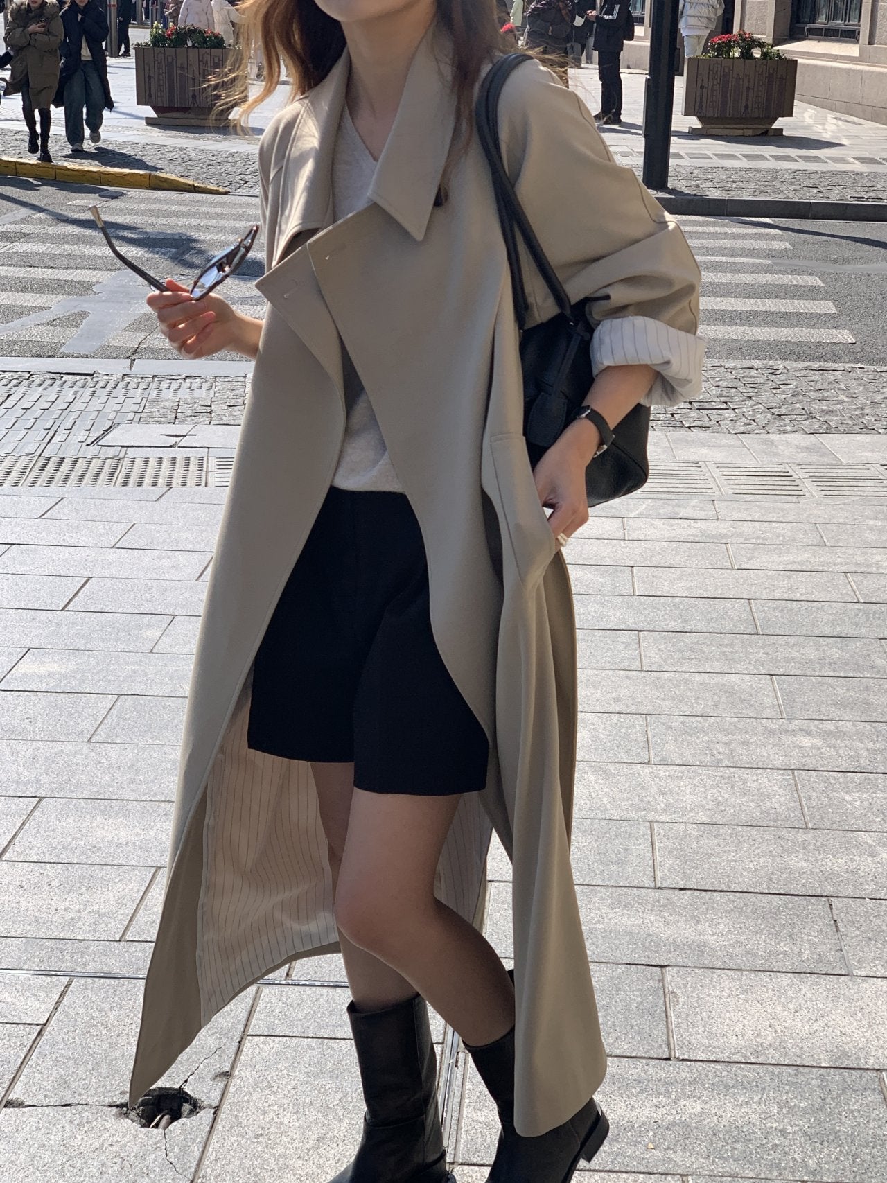 Classic pintuck half pants-3col