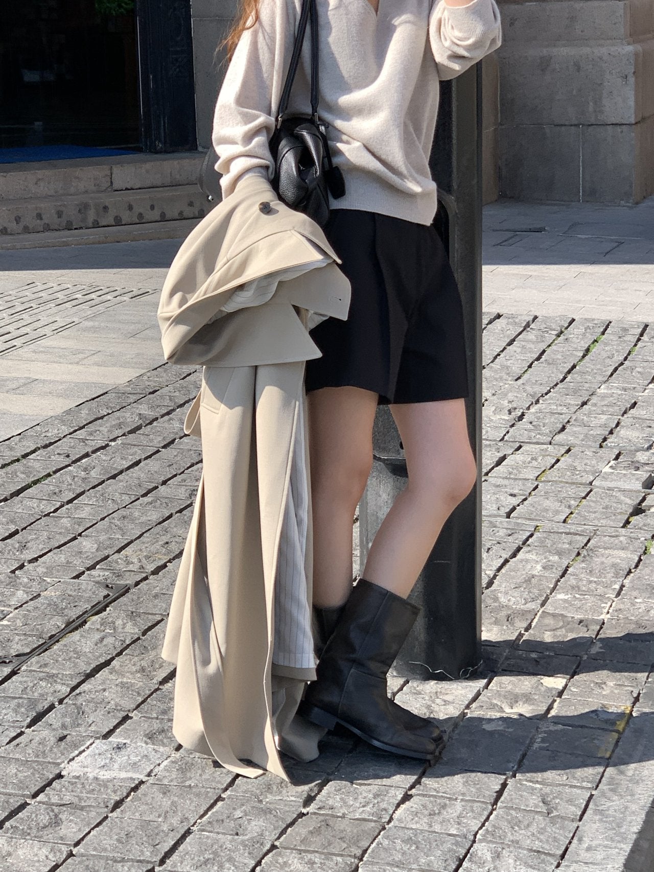 Classic pintuck half pants-3col