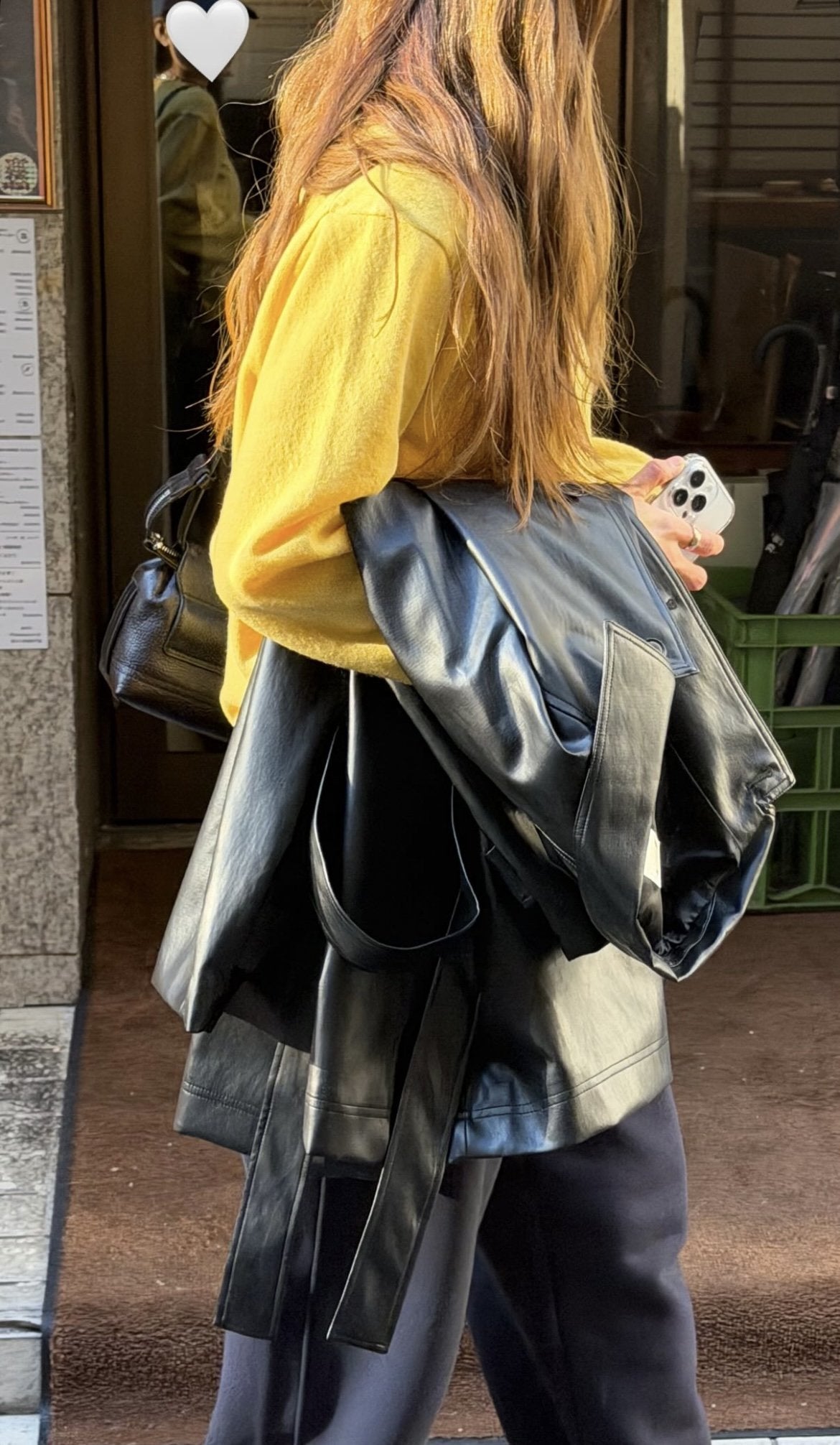 Leather half coat-2col