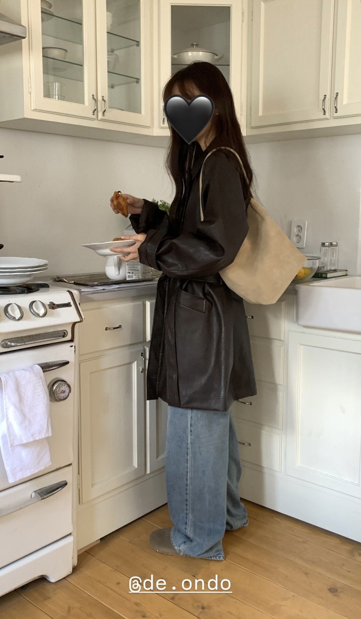 Leather half coat-2col