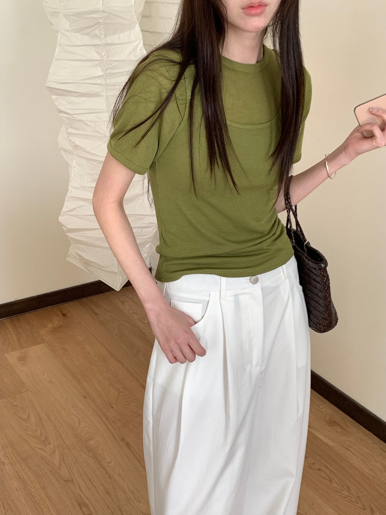 Beam's sleeveless inner rabba T set-5col