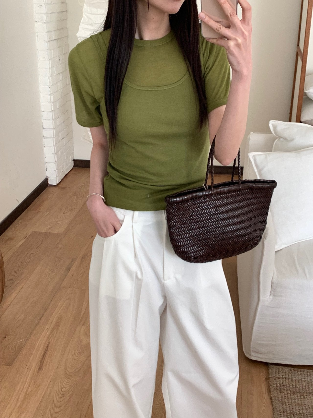 Beam's sleeveless inner rabba T set-5col