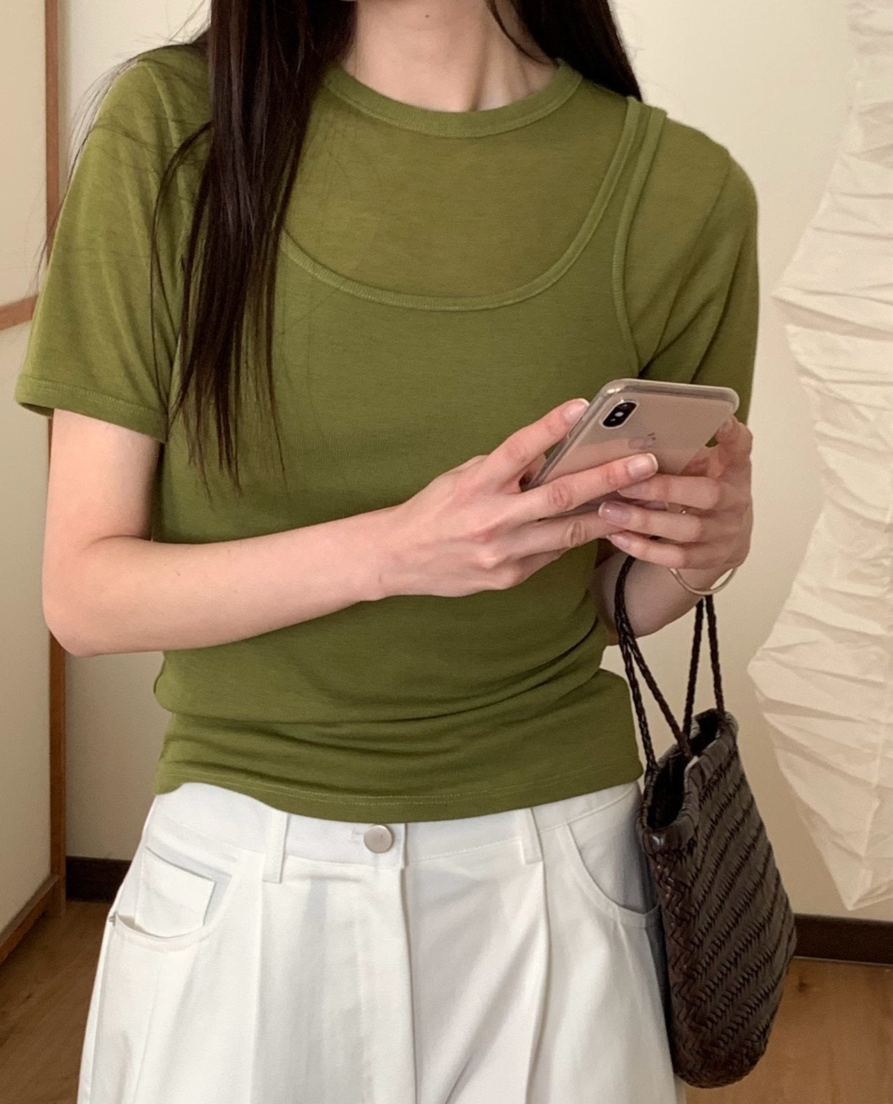 Beam's sleeveless inner rabba T set-5col