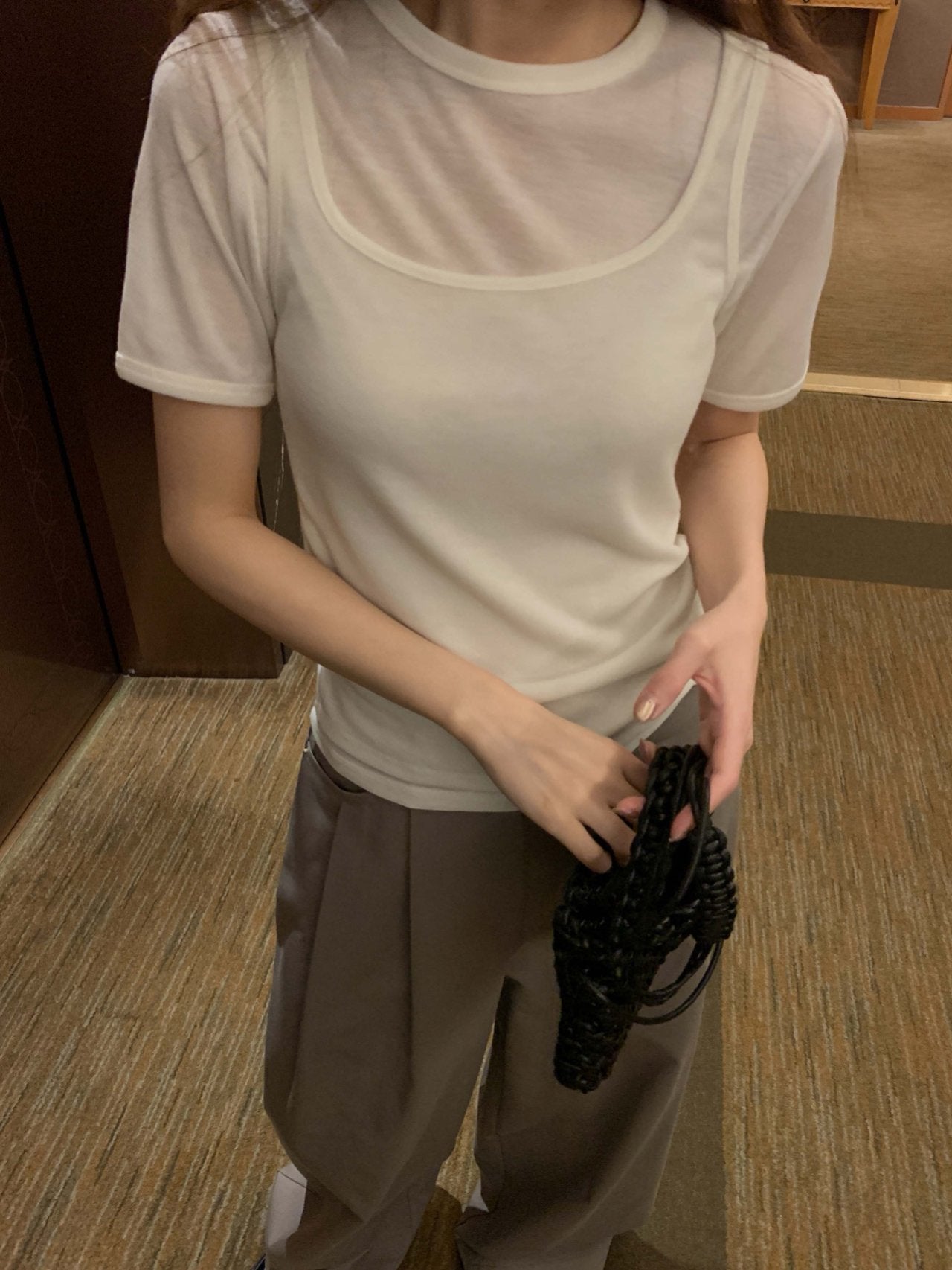 Beam's sleeveless inner rabba T set-5col