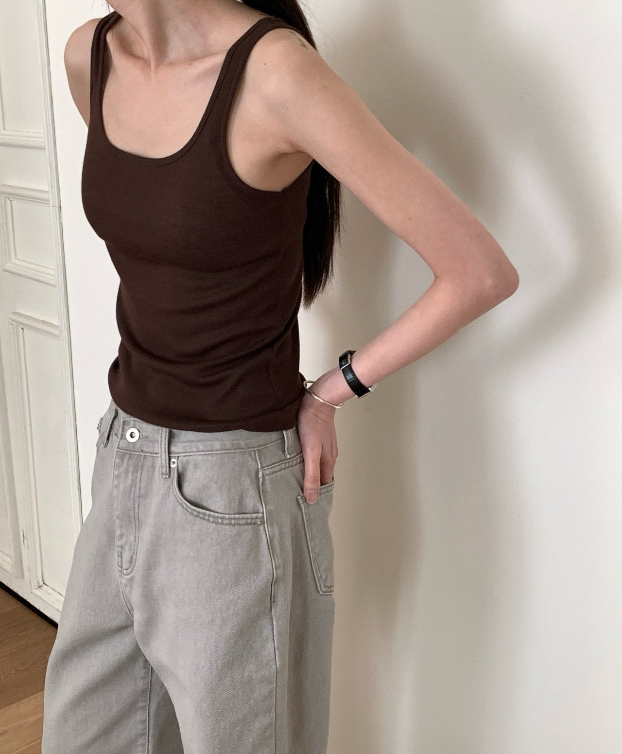 Beam's sleeveless inner rabba T set-5col