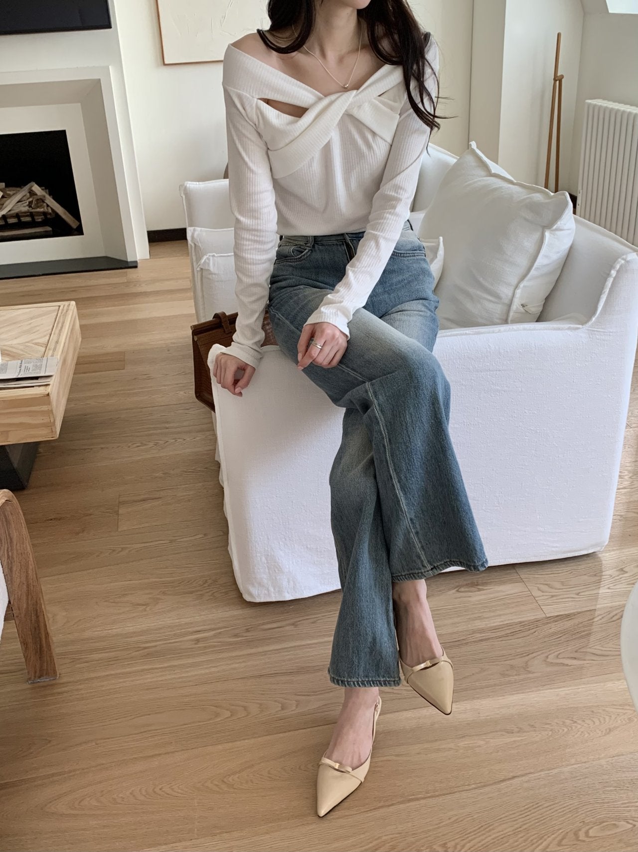 ribbon sling back
