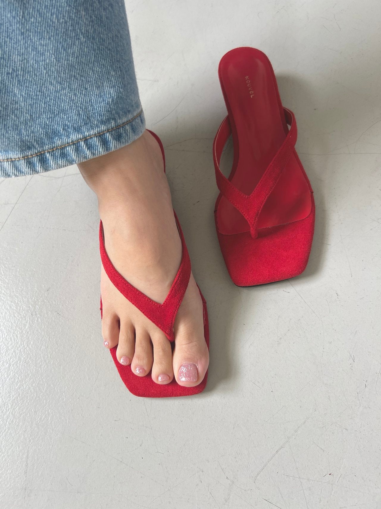 Suede Square Mule