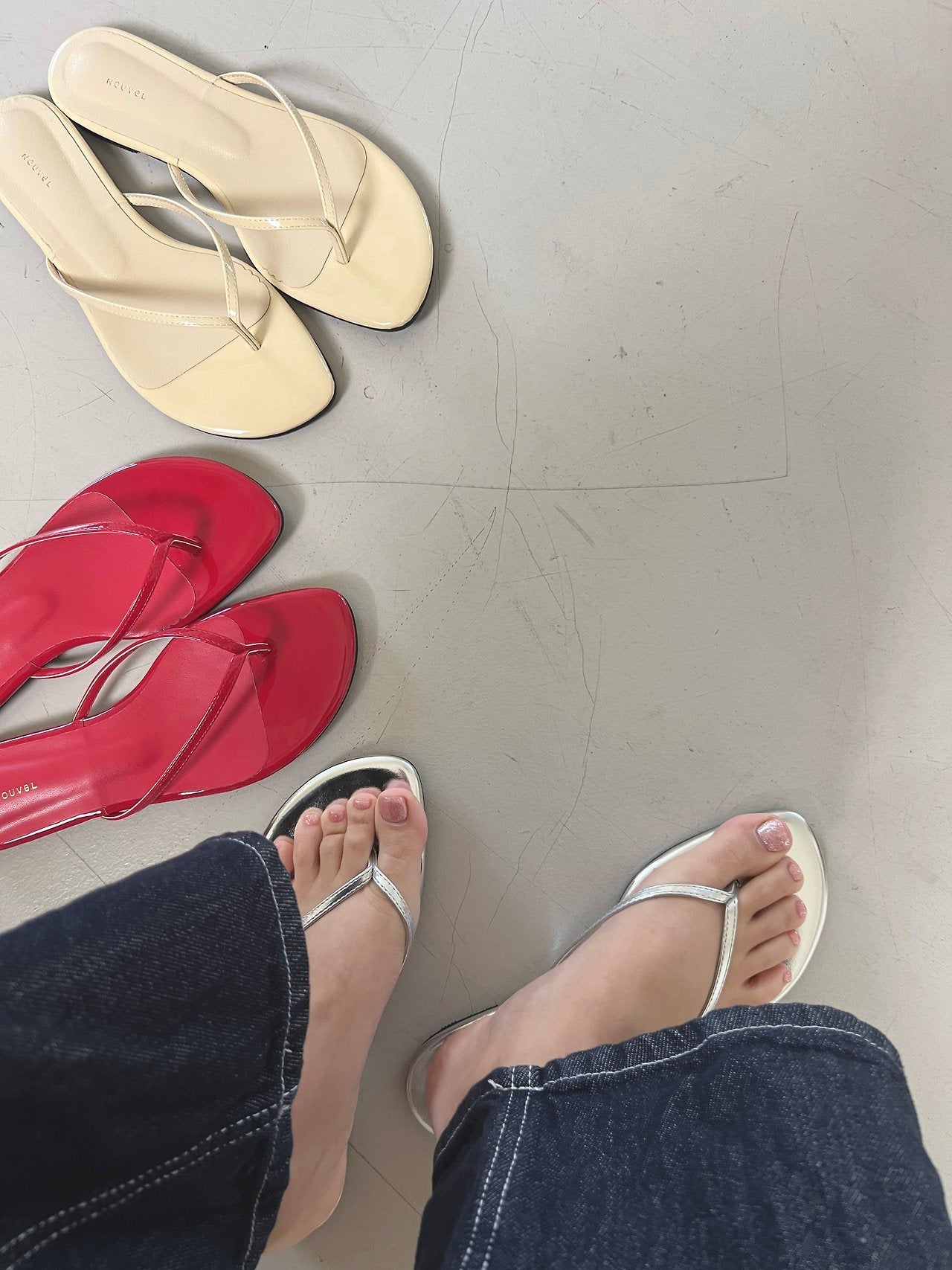 Enamel flip-flop Slippers
