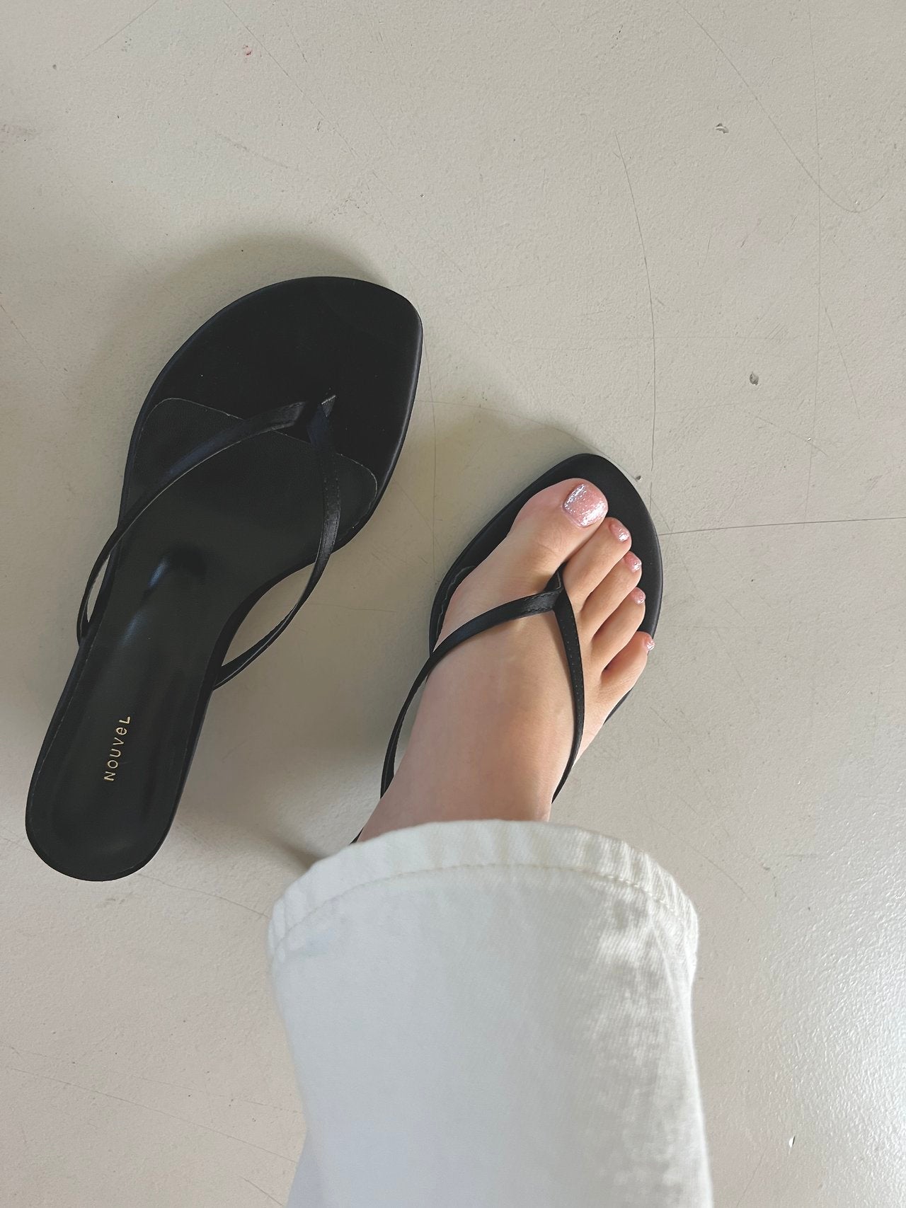 Satin 5 cm slippers