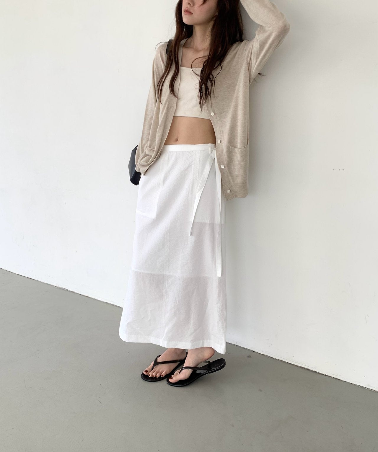 deondo lin pocket wrap skirt-2col