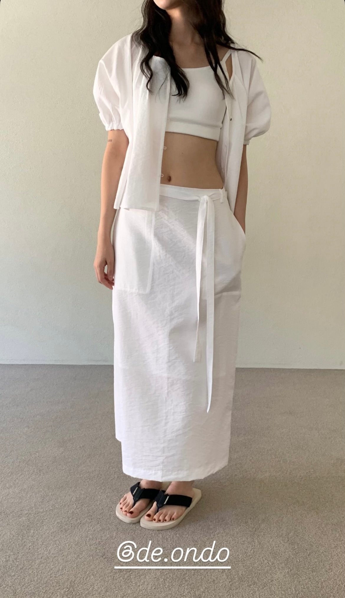 deondo lin pocket wrap skirt-2col