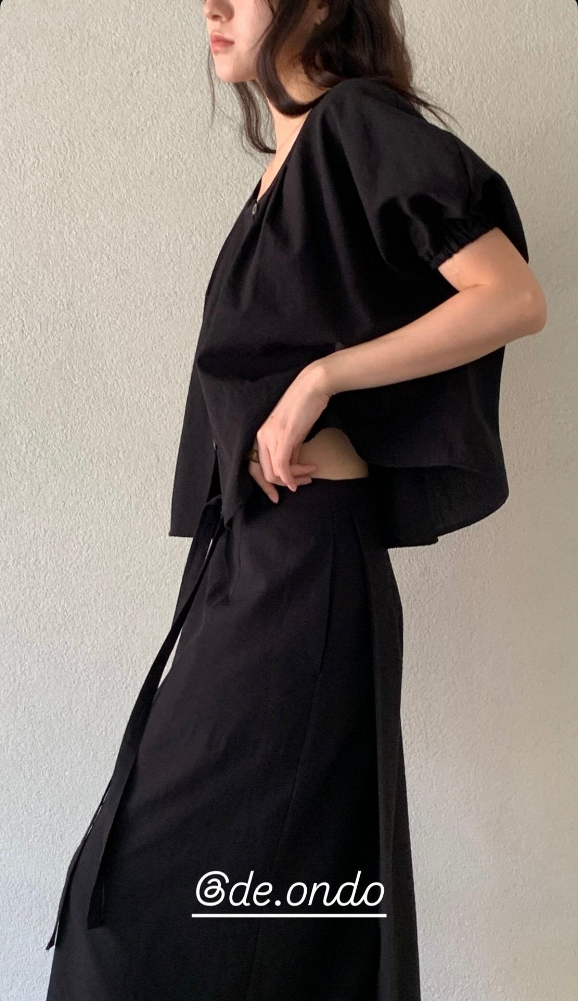 deondo lin pocket wrap skirt-2col